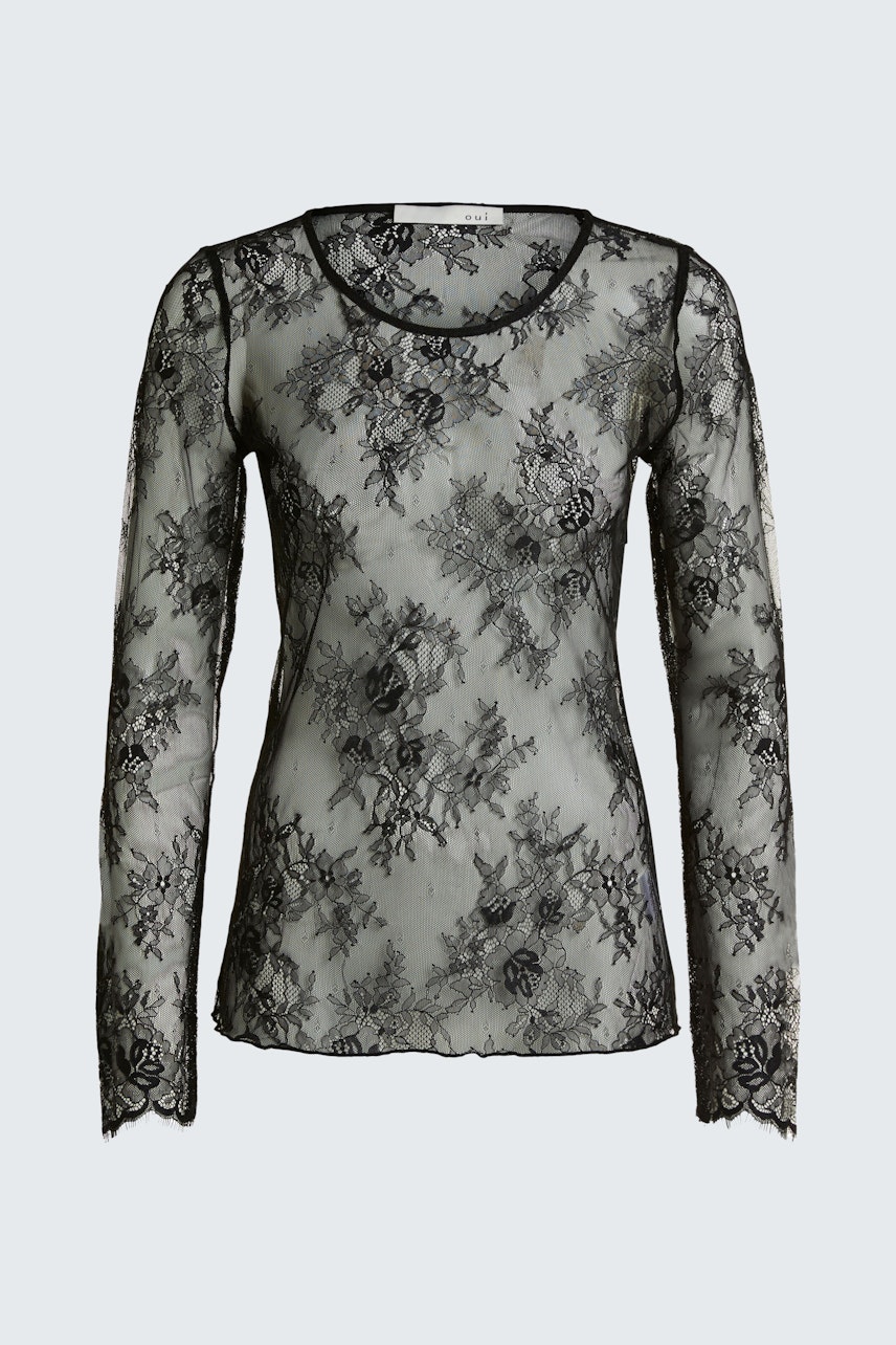 Bild 8 von Transparent long sleeve shirt - black in black | Oui