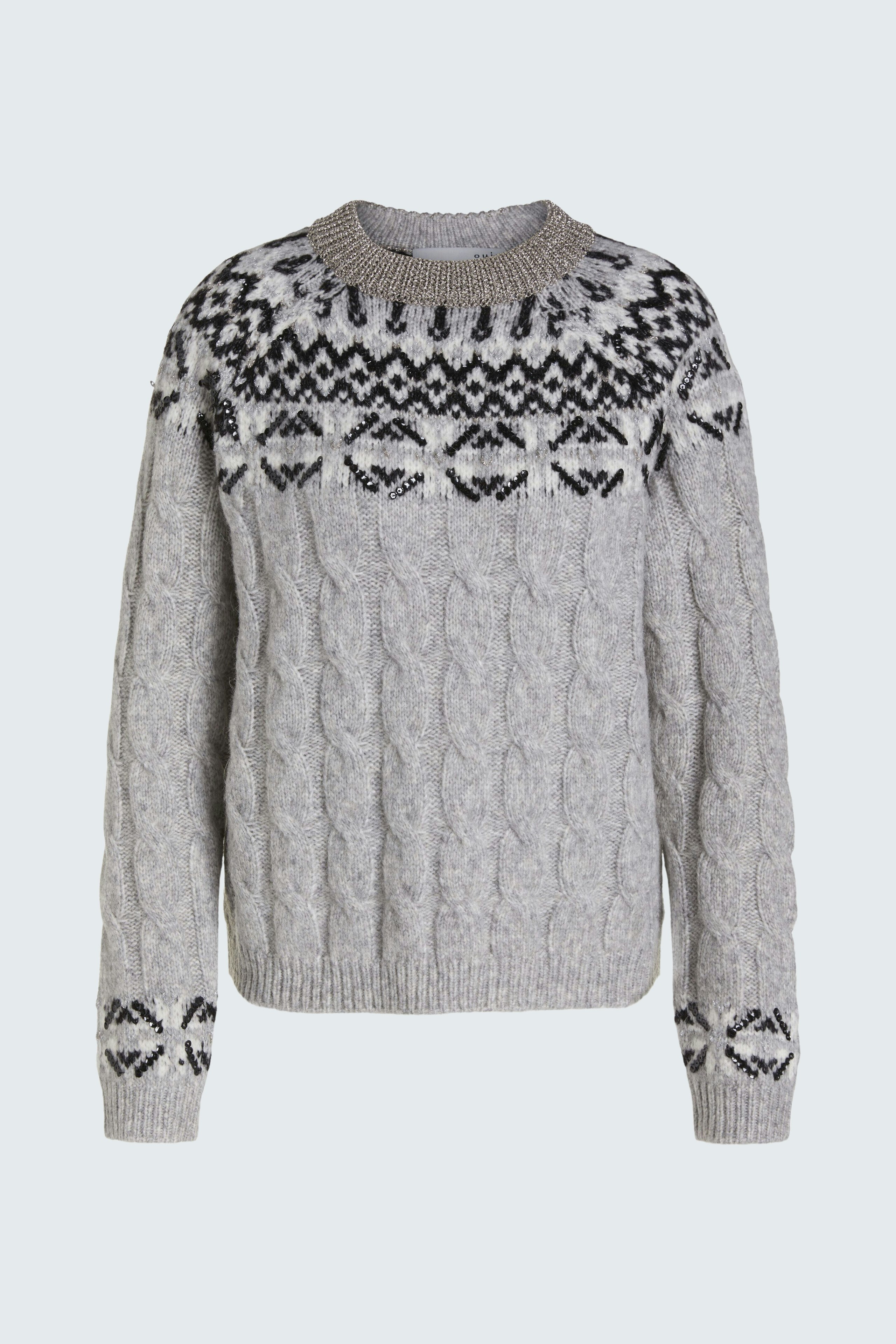 Bild 7 von Norwegerpullover - light grey in light grey | Oui