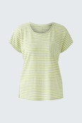 Linen T-shirt - light green white