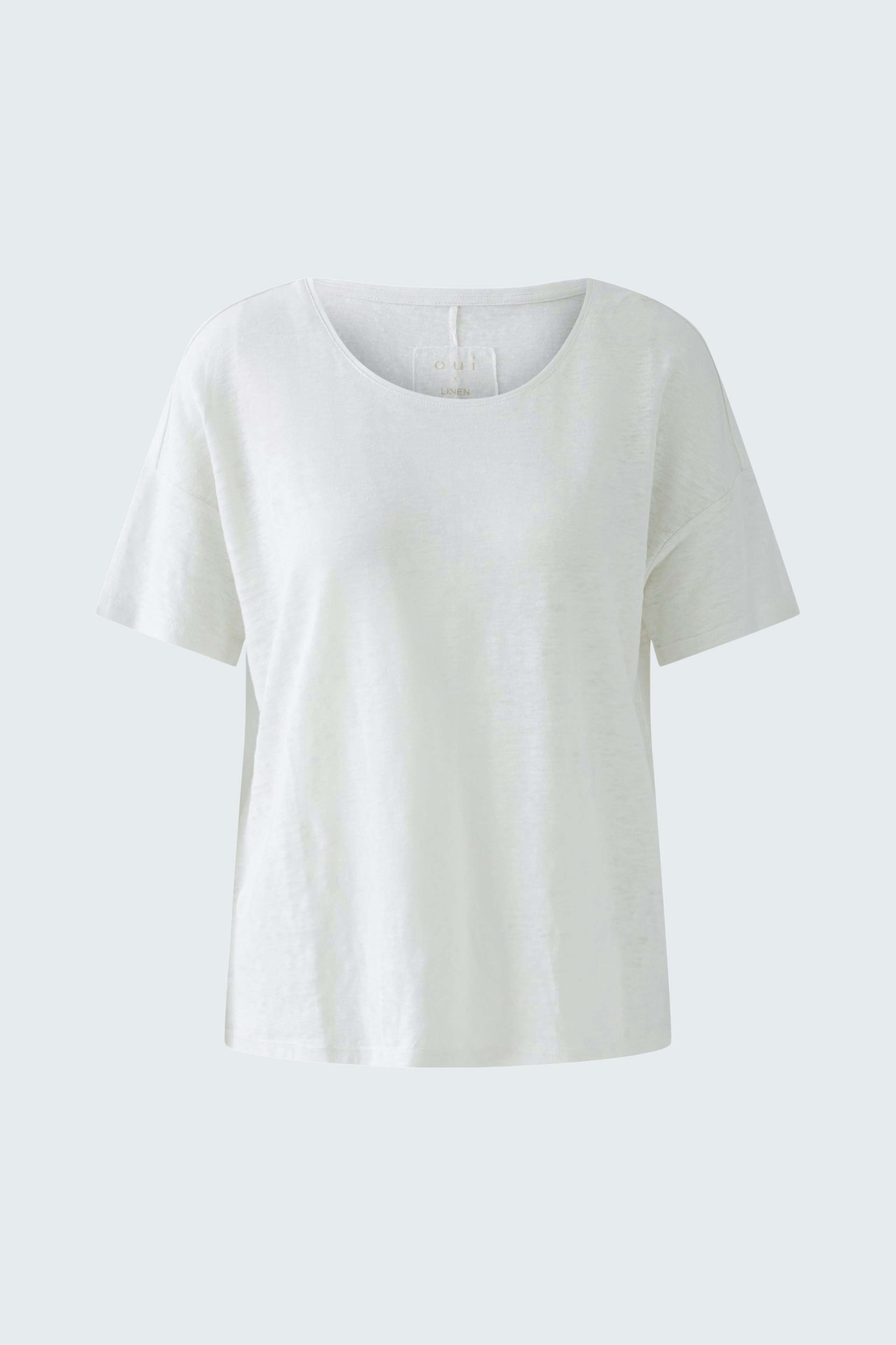 Weißes Damen-T-Shirt mit lässigem Schnitt und Rundhalsausschnitt, ideal für den Alltag.