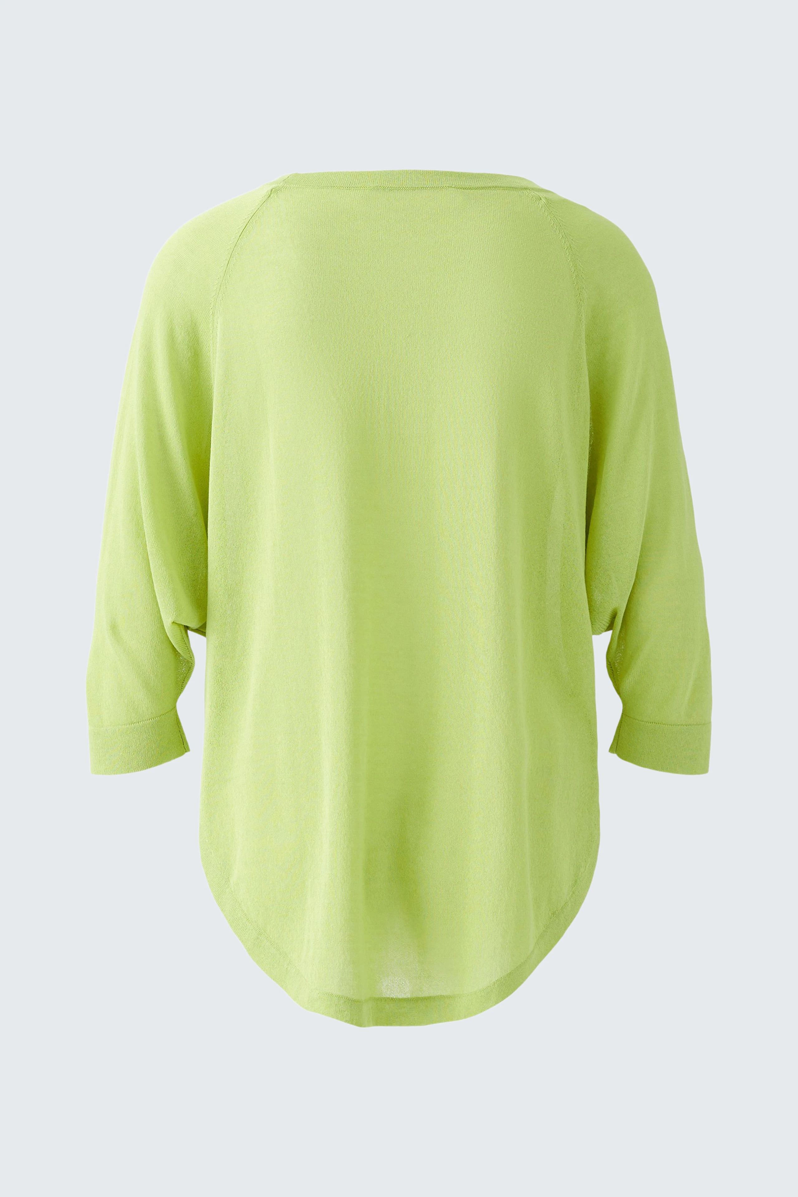 Lässiger Damen-Pullover in leuchtendem Grün mit 3/4-Ärmeln, ideal für entspannte Outfits.