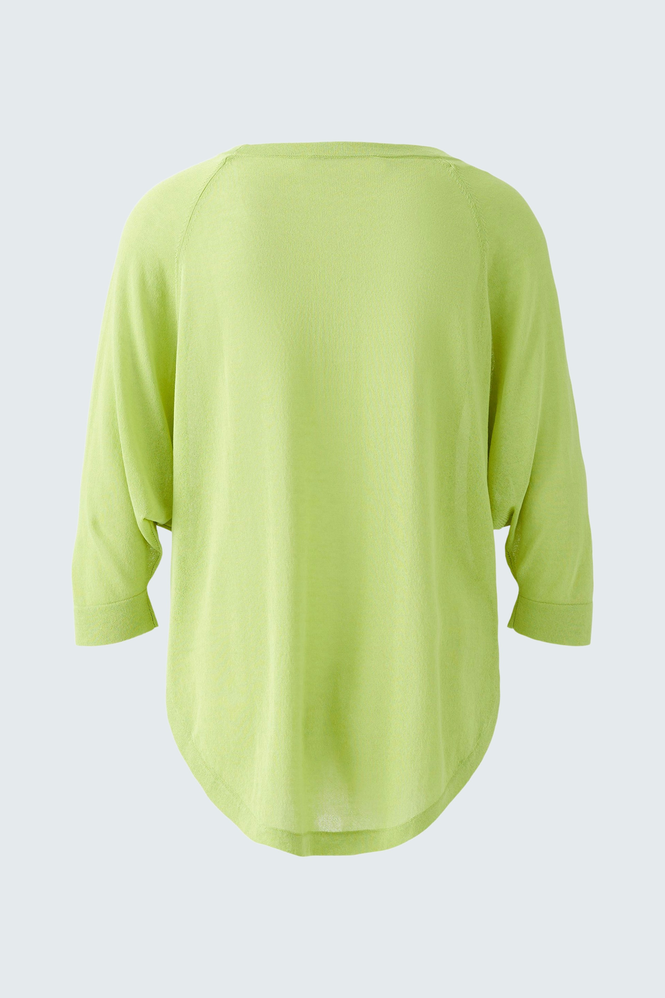 Lässiger Damen-Pullover in leuchtendem Grün mit 3/4-Ärmeln, ideal für entspannte Outfits.