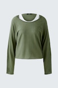 pullover - khaki white