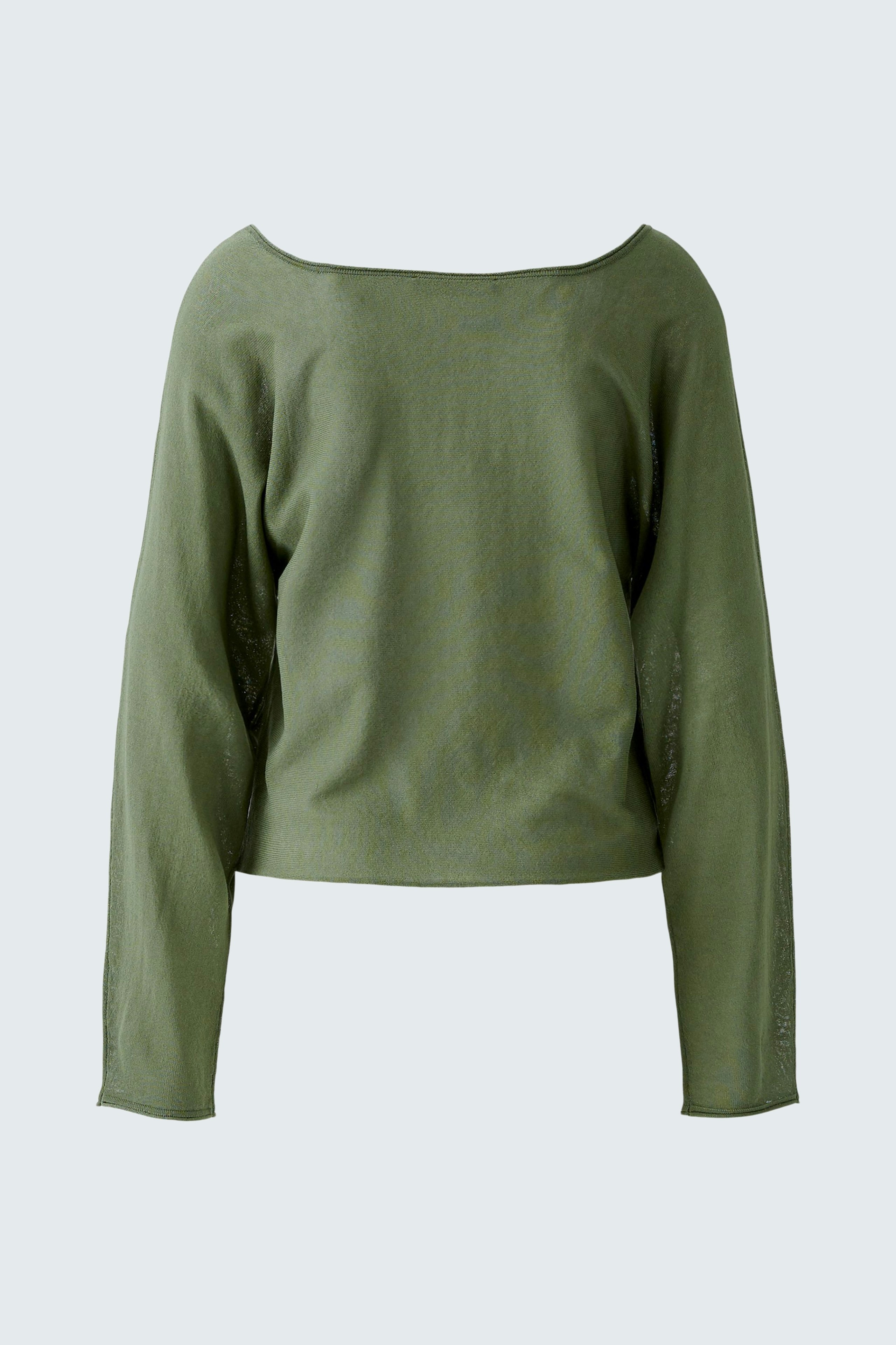 Stylish women's pullover in olive green, featuring a relaxed fit and soft fabric.
