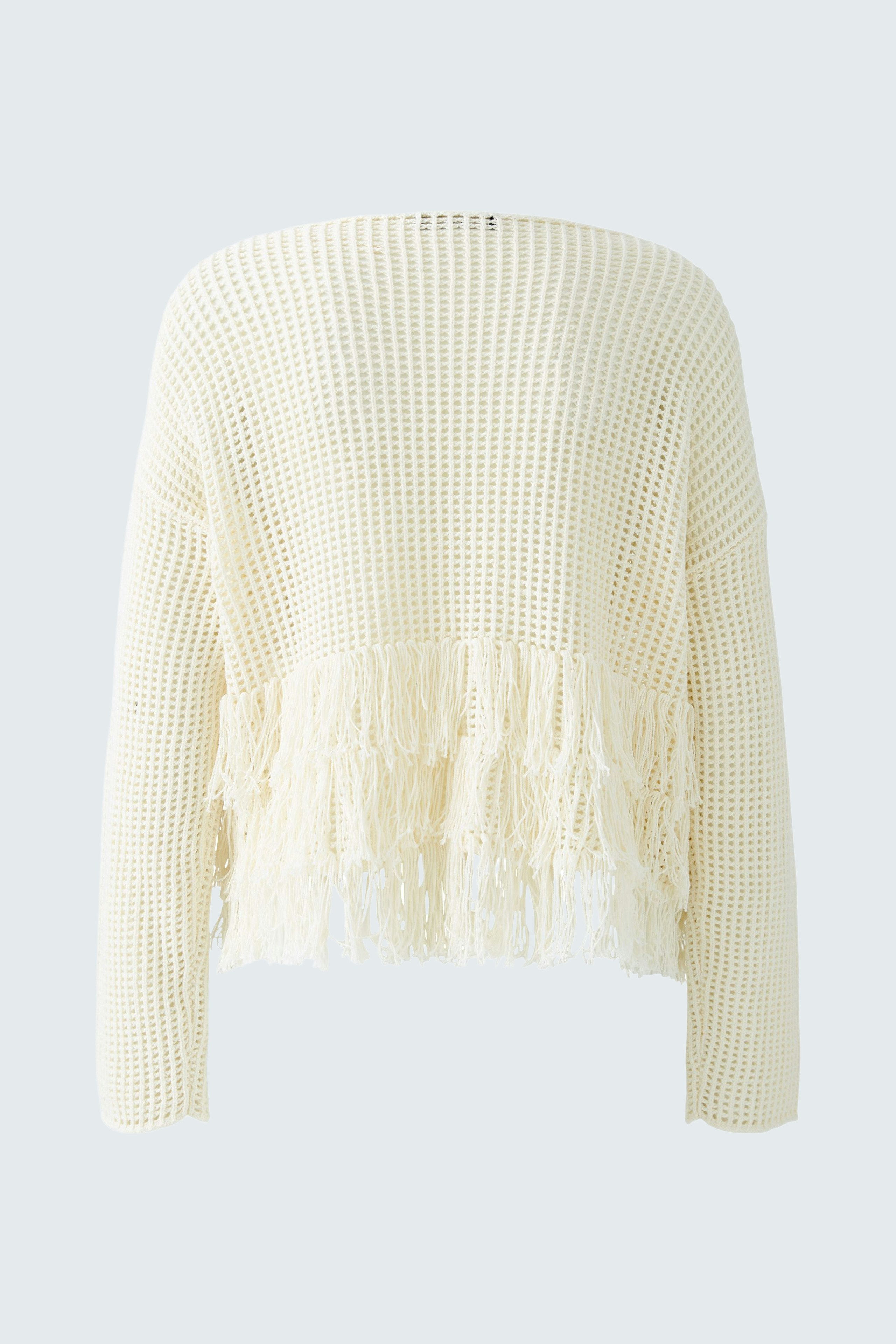 Heller Damen-Pullover mit Fransen: Lässiger, luftiger Look für entspannte Tage.