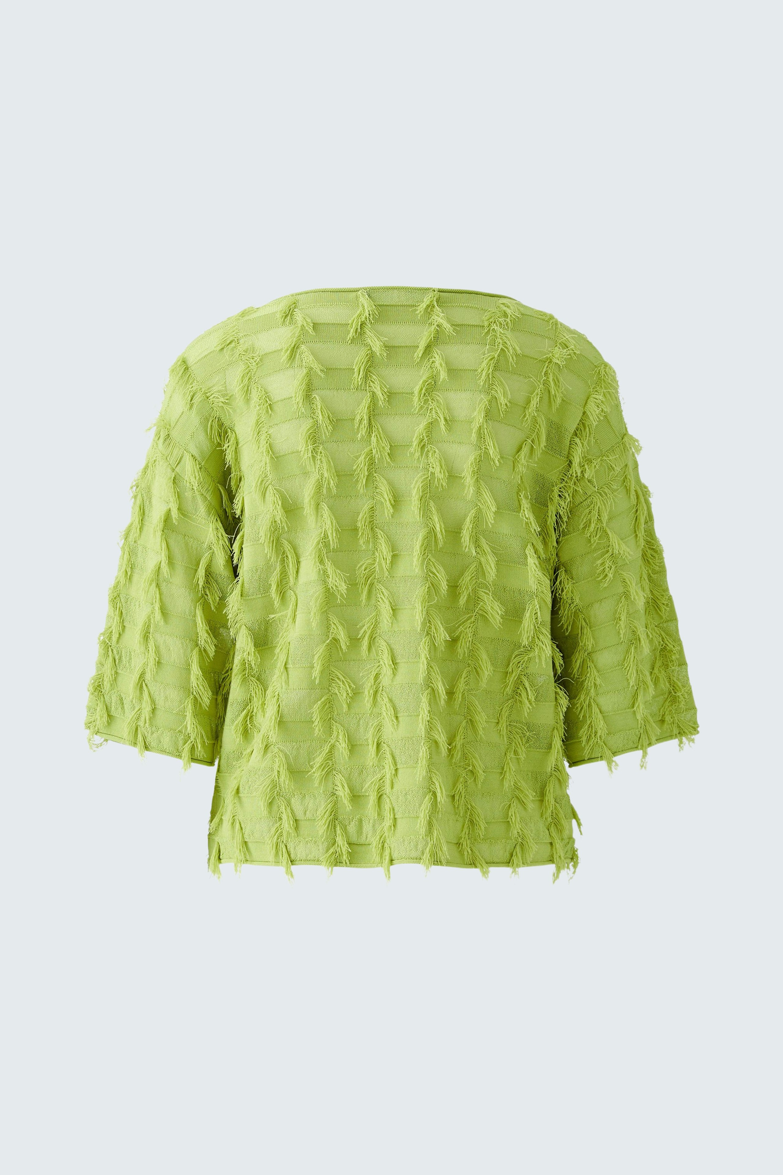 Stylish women's pullover in vibrant green with a textured design, perfect for casual wear.