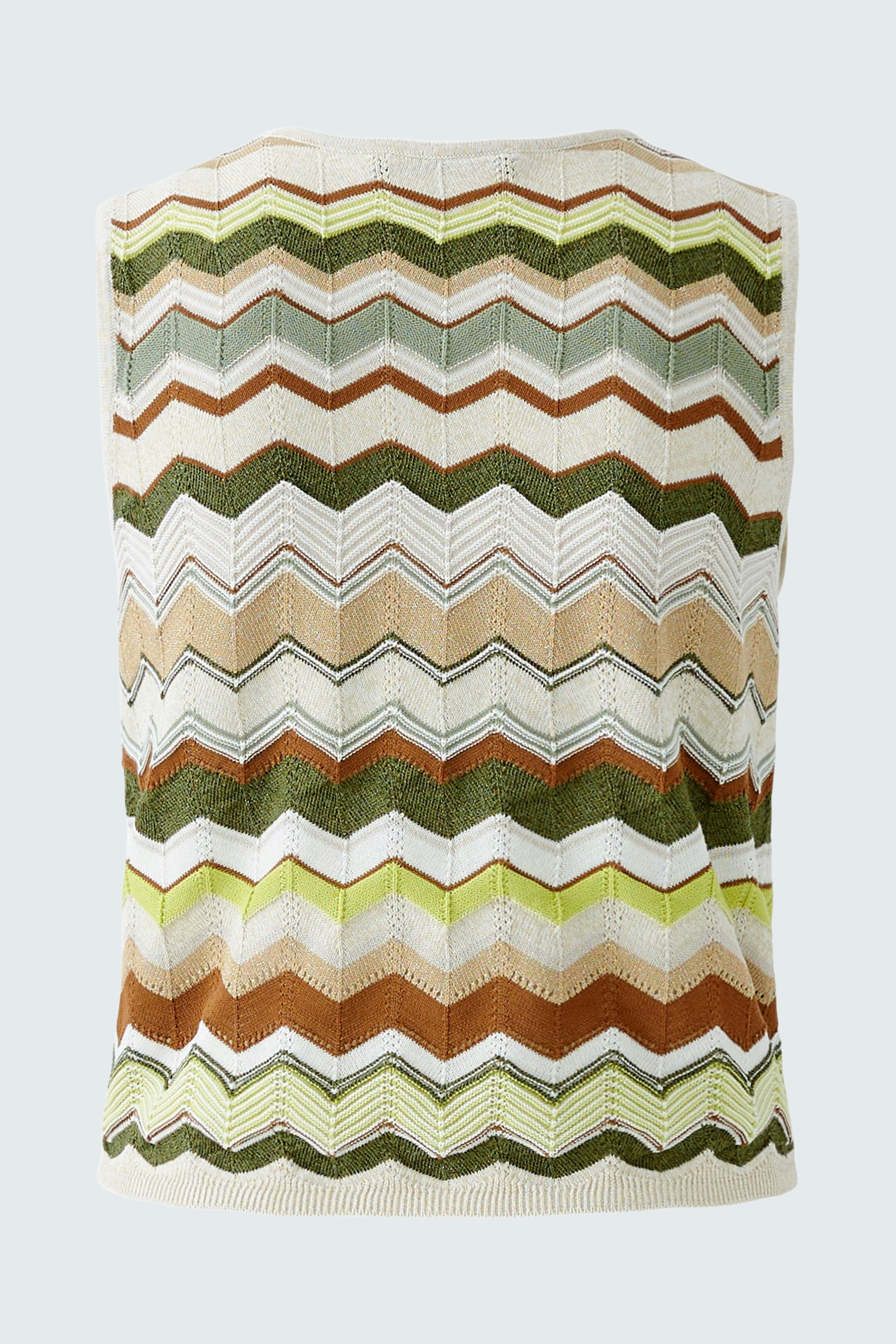 Stylisches Damen-Top mit Wellenmuster in sanften Farben, ideal für lässige Sommerlooks.