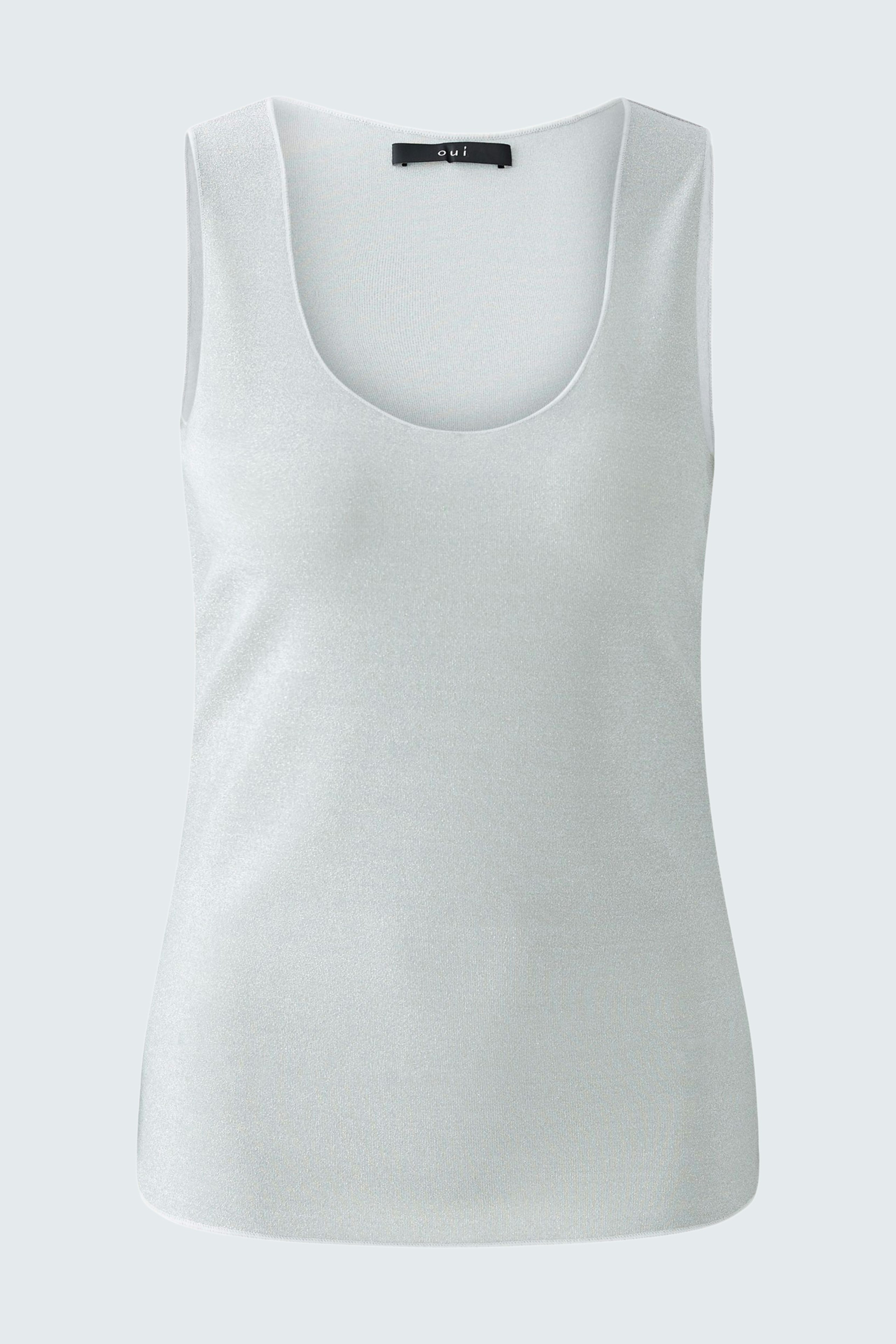 Helles Damen-Tank Top: Schlichte, ärmellose Bluse in Grau, ideal für lässige Outfits.