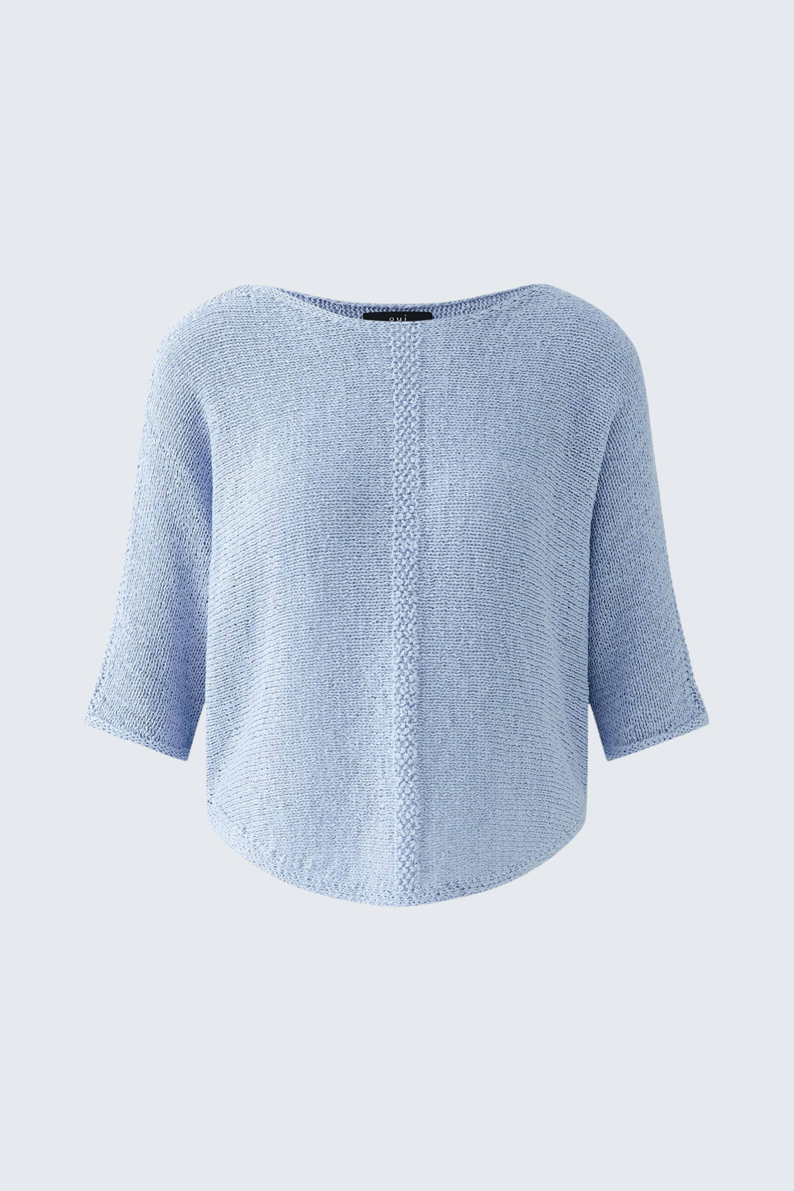 Light blue pullover: A stylish women's pullover with a relaxed fit and soft texture.