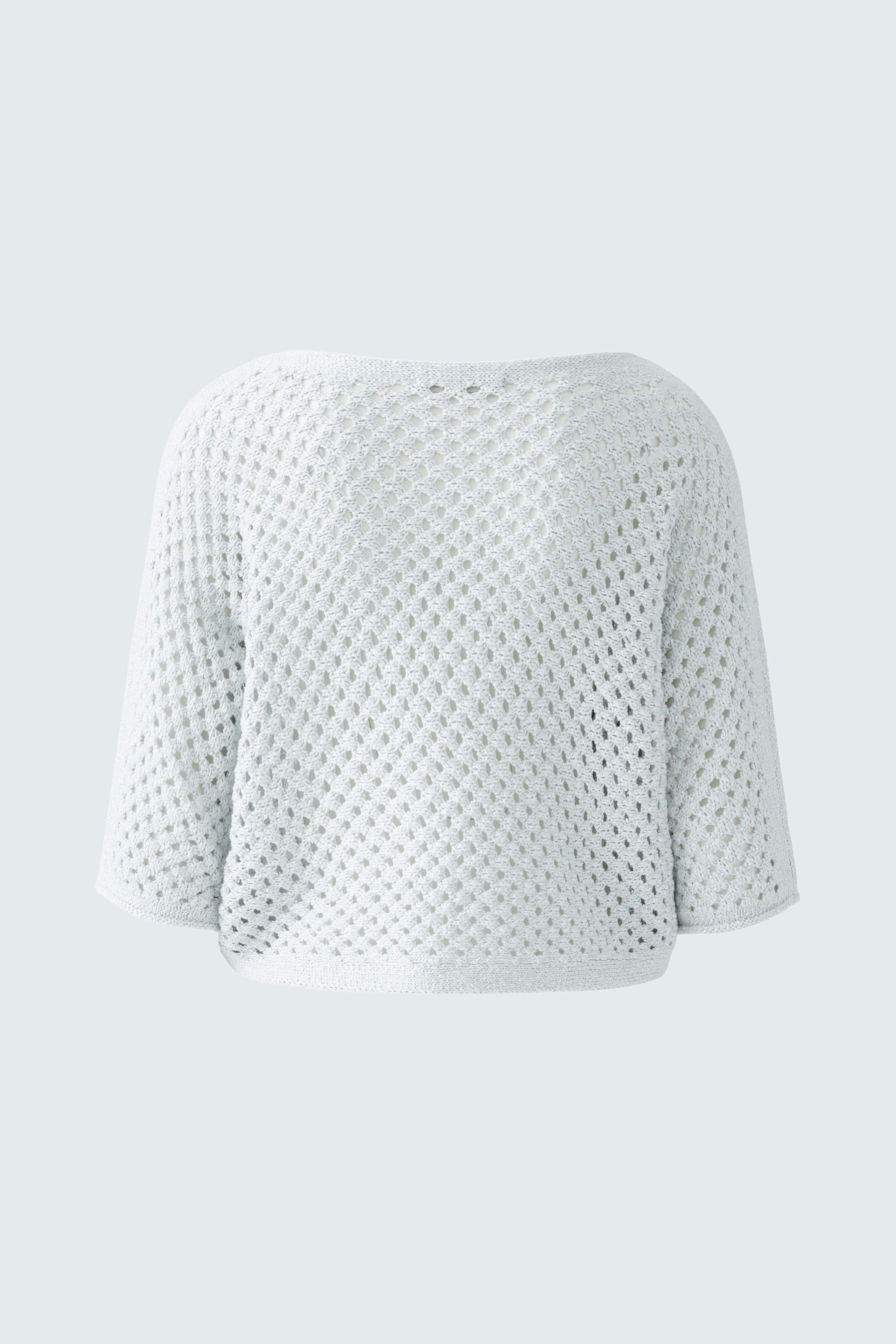 Light blue pullover with a relaxed fit and textured pattern, perfect for casual wear.