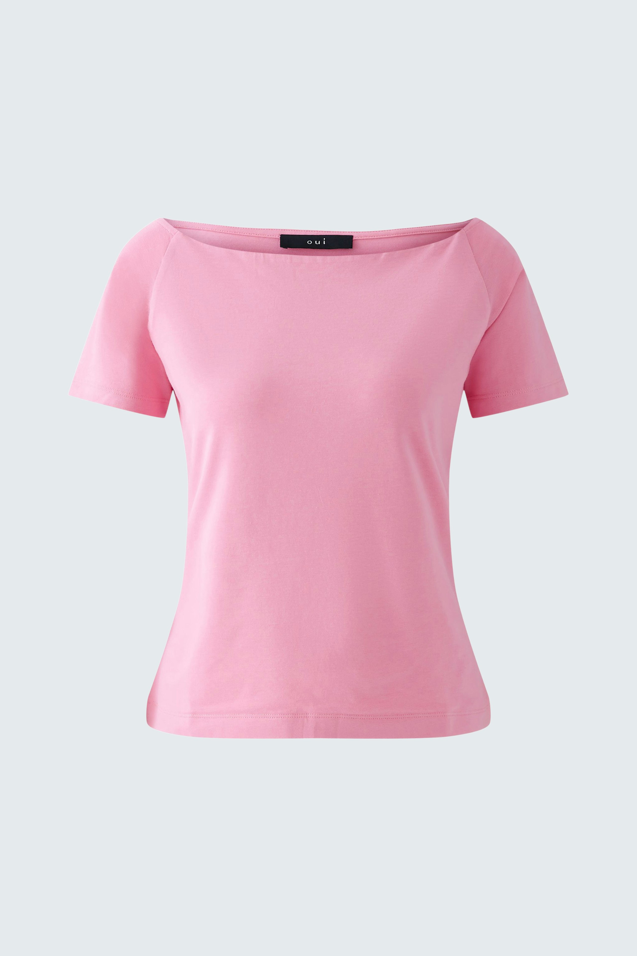 Feminines T-Shirt in zartem Rosa, lässiger Schnitt, ideal für den Alltag.