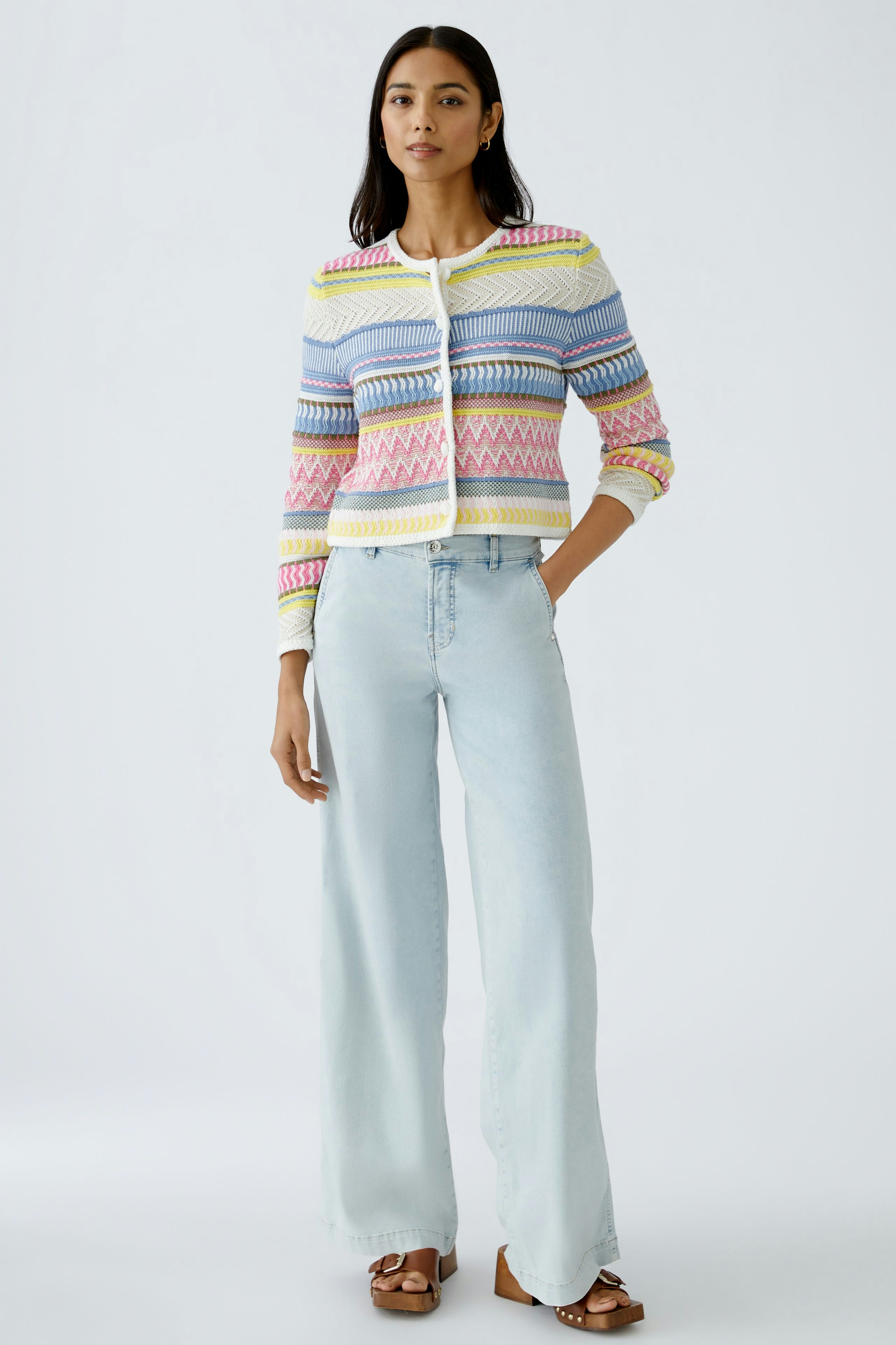 【musasi様】COMPACT LOGO KNIT CARDIGAN Light Pink Knit - Cardigan Teresa | Buy Knitwear online at JUVIA