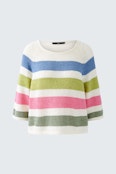 Pullover - white green