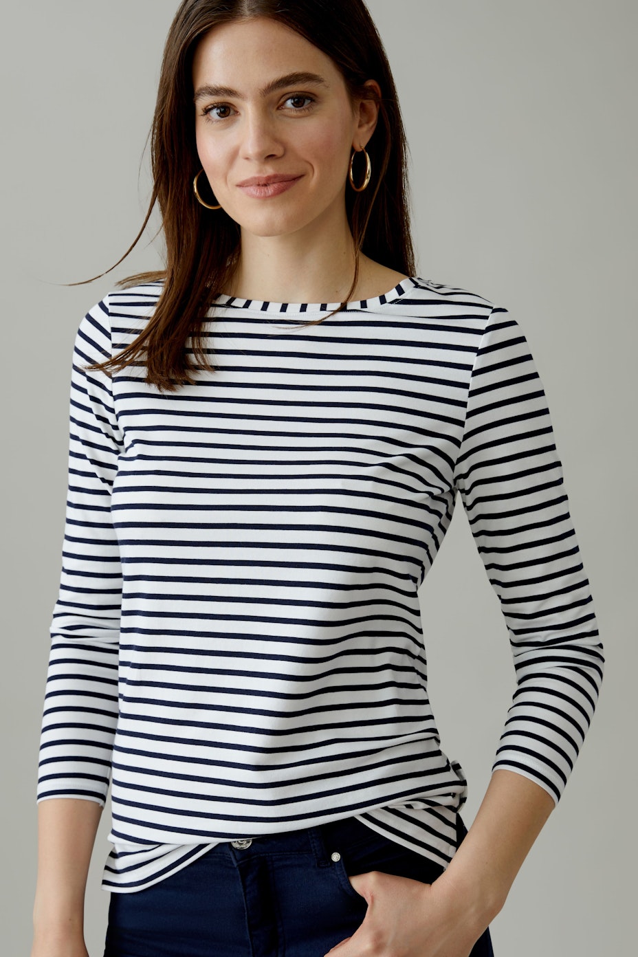 SUMIKO Long-sleeve shirt - white blue