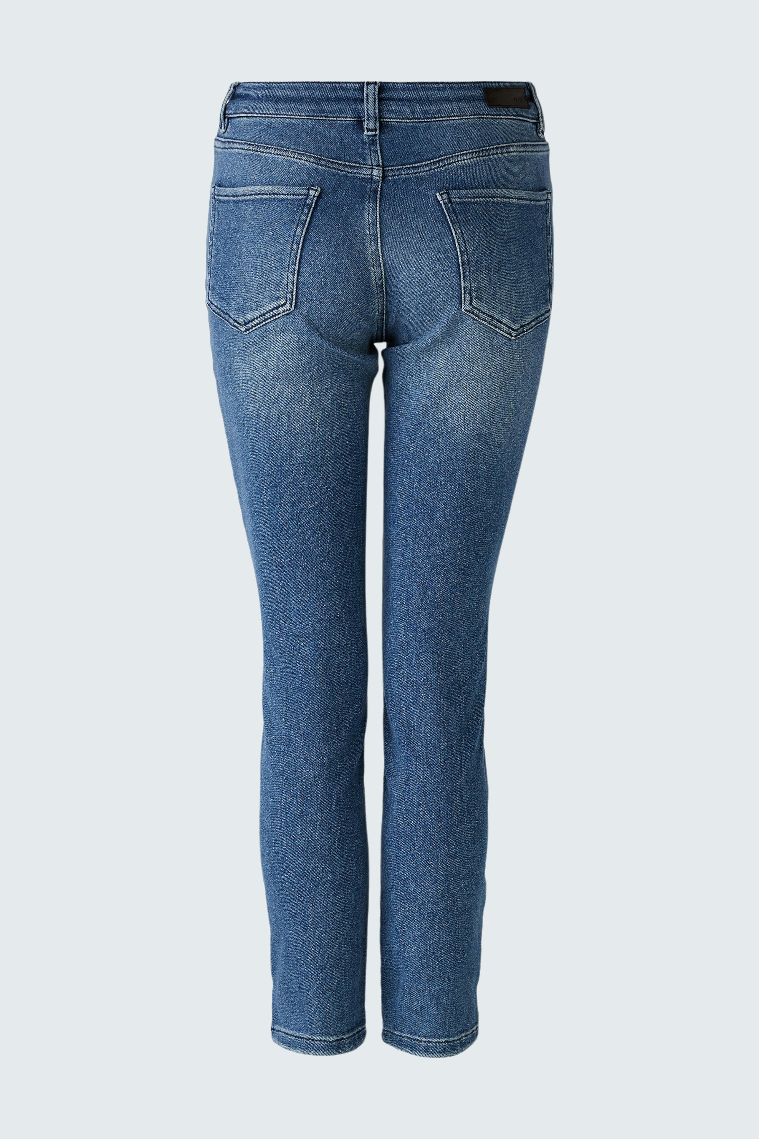 Damen Jeans Skinny: blaue, figurbetonte Jeans.