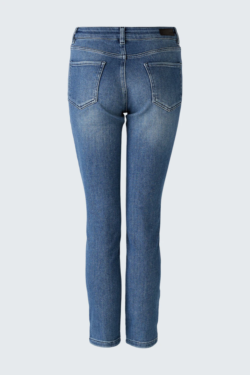 Damen Jeans Skinny: blaue, figurbetonte Jeans.