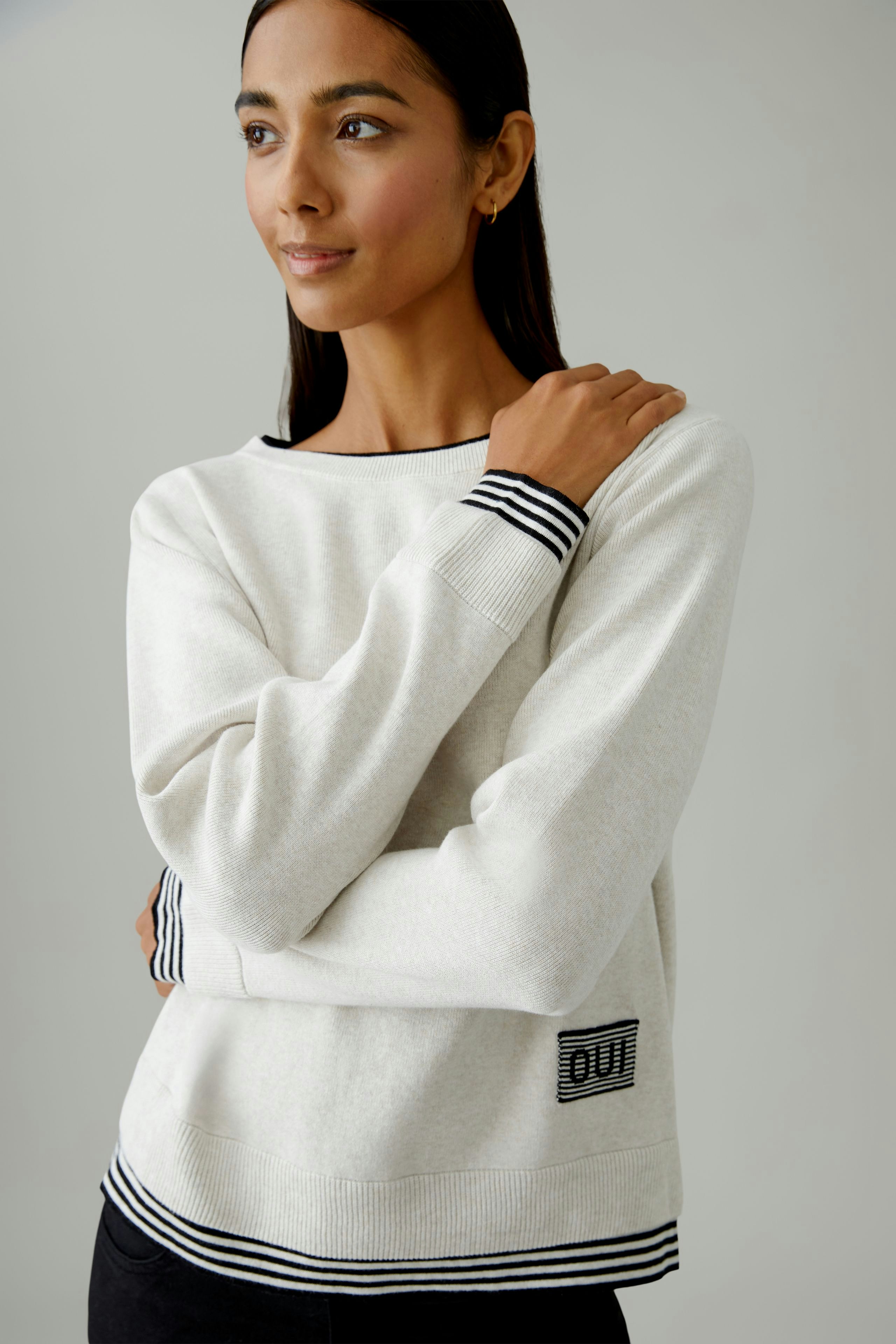 Bild 1 von LEEZA Pullover - white black in white black | Oui