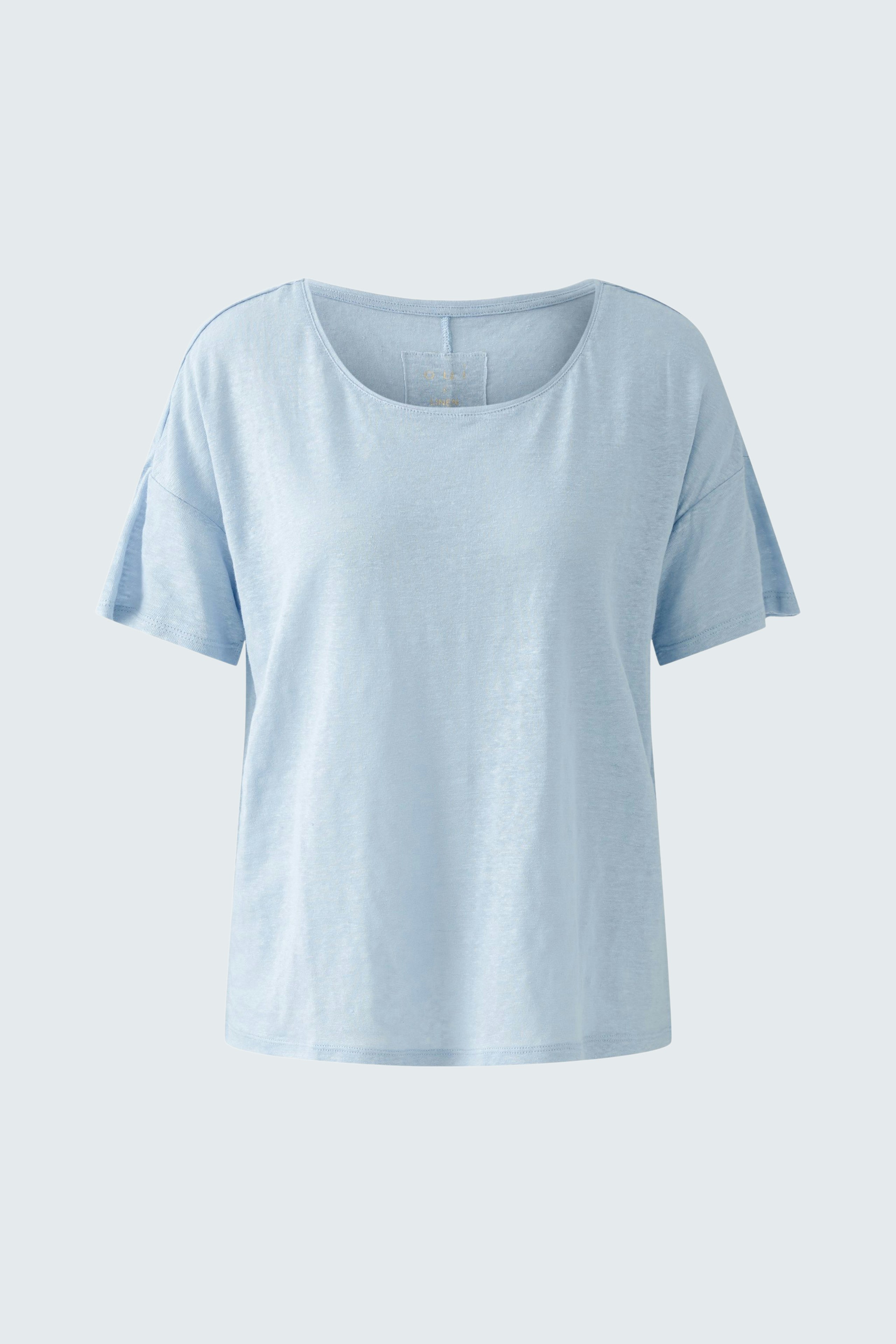 Bequemes Damen-T-Shirt in Hellblau mit weitem Schnitt und kurzen Ärmeln, ideal für den Alltag.