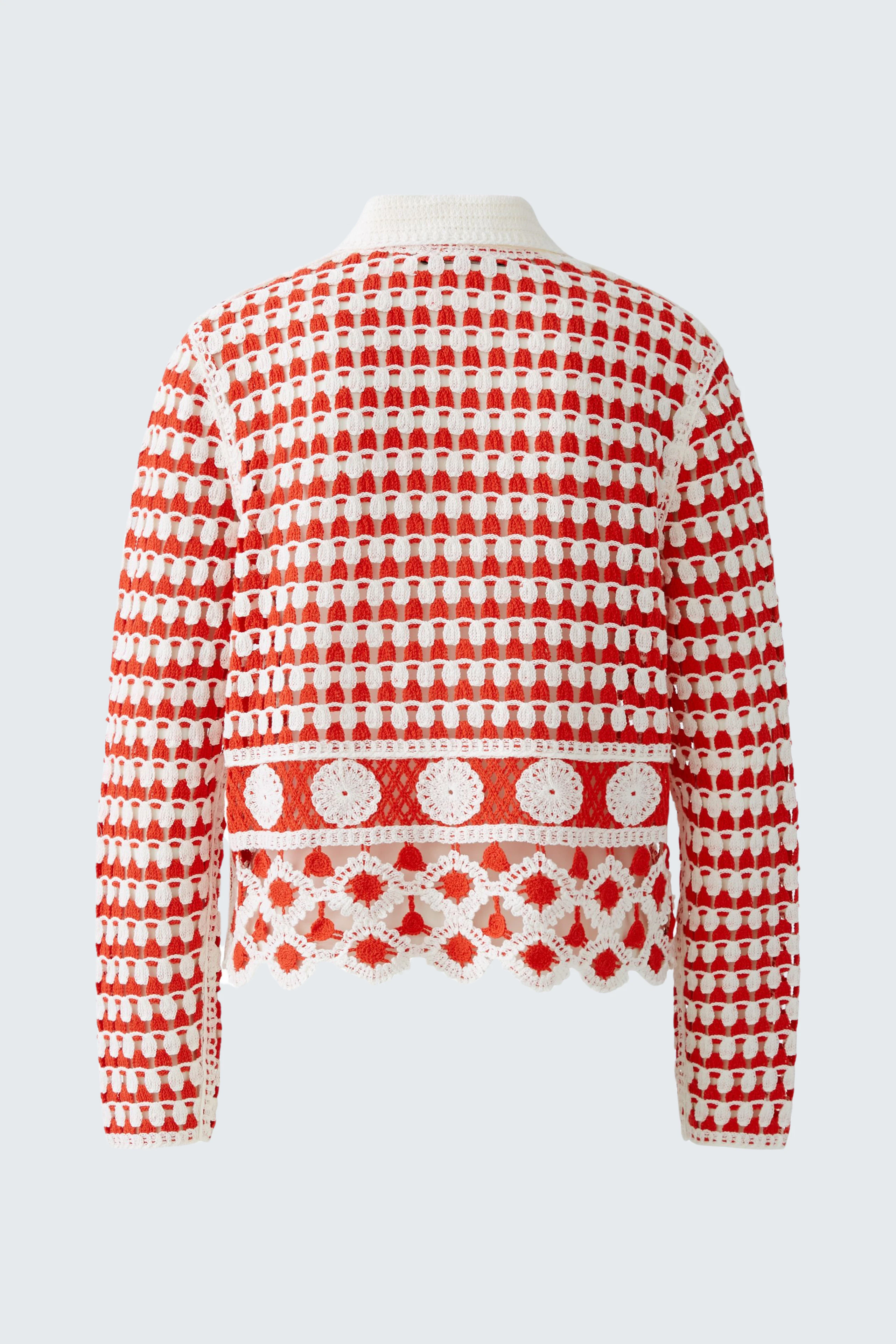 Bunte Damen-Strickjacke mit auffälligem Muster und lässigem Schnitt, ideal für den Alltag.