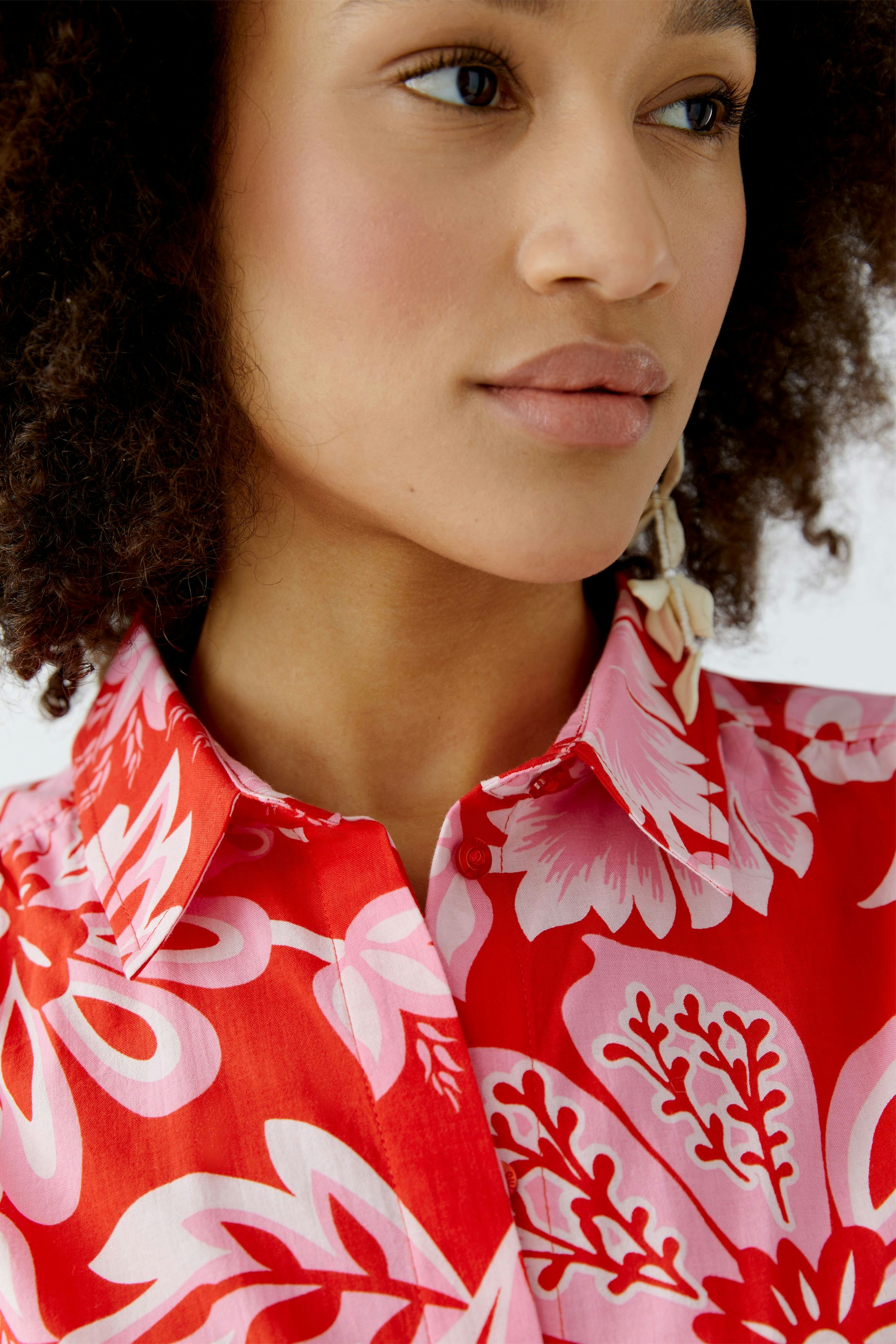 売れ筋商品|||オルセン カットソー トップス レディース Women's Floral Print Shirt Red rose Blouse - red rose