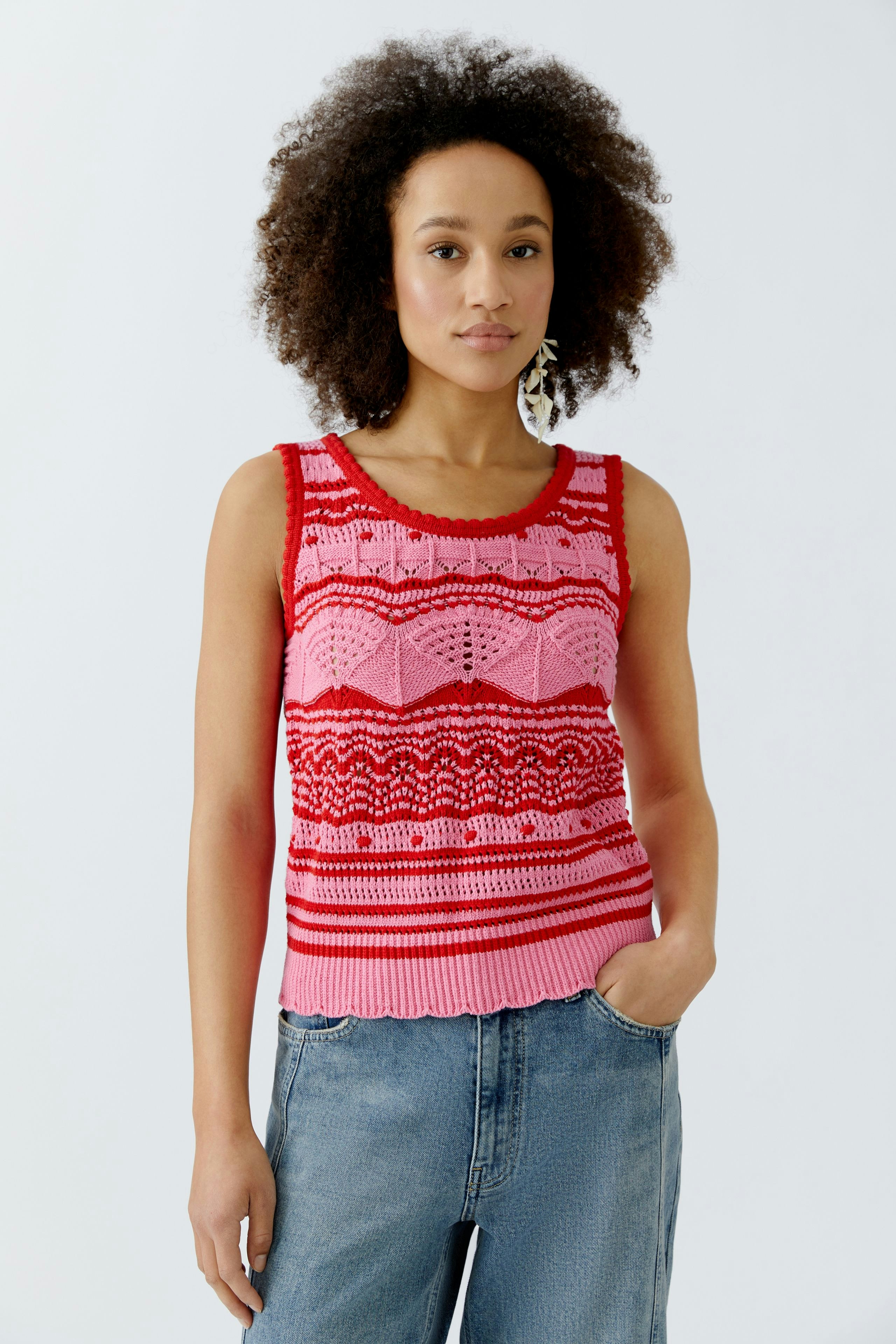 Knitted top - pink rose