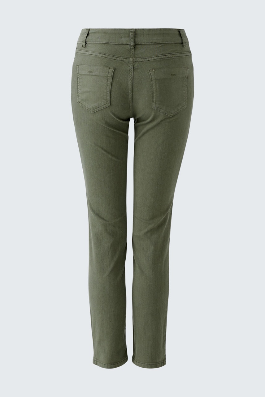 Bequeme Jeggings in Olivgrün: Schlichte, figurbetonte Passform für einen lässigen Look.