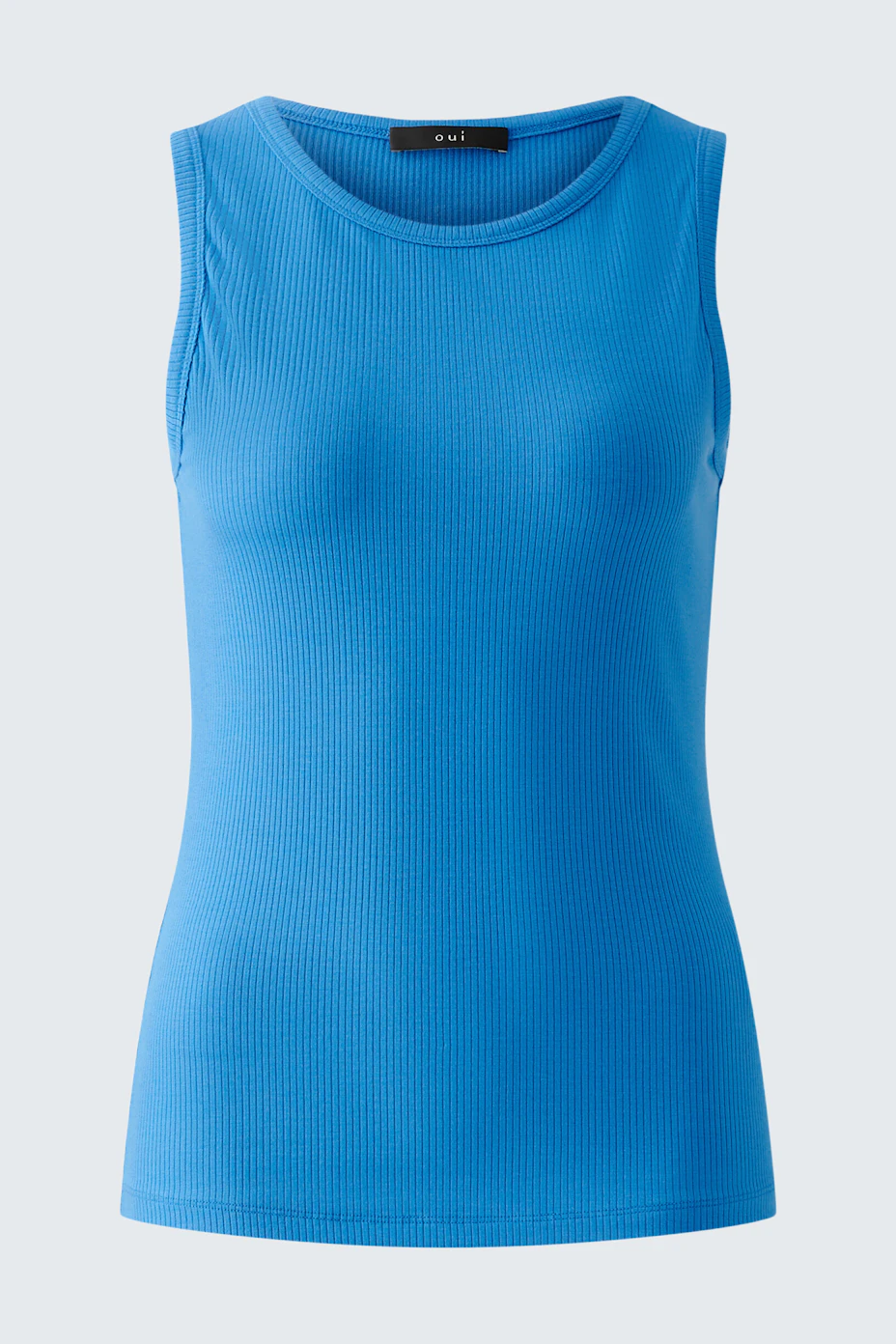 Stylish women's top in vibrant blue, perfect for casual or sporty looks.