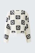 Pullover - white blue