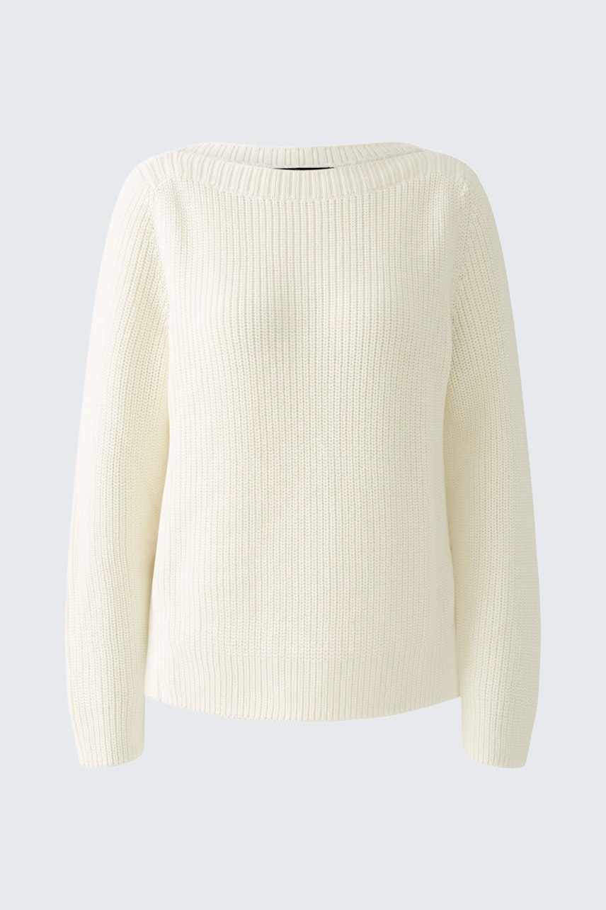 Eleganter Damen-Pullover in Creme mit strukturiertem Design und lässigem Schnitt.