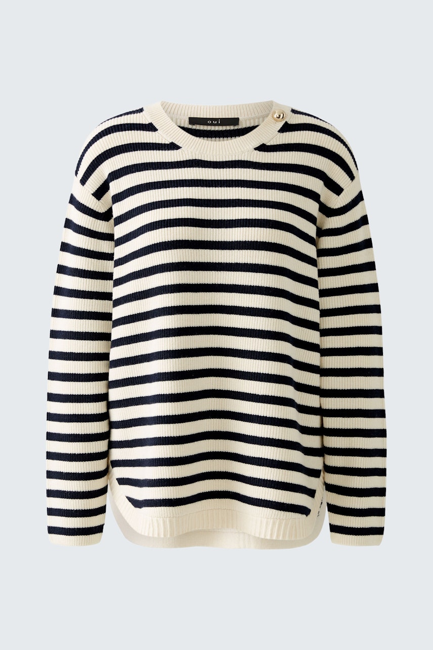 Bequemer Damen-Pullover in Streifenoptik, ideal für lässige Outfits und entspannte Tage.