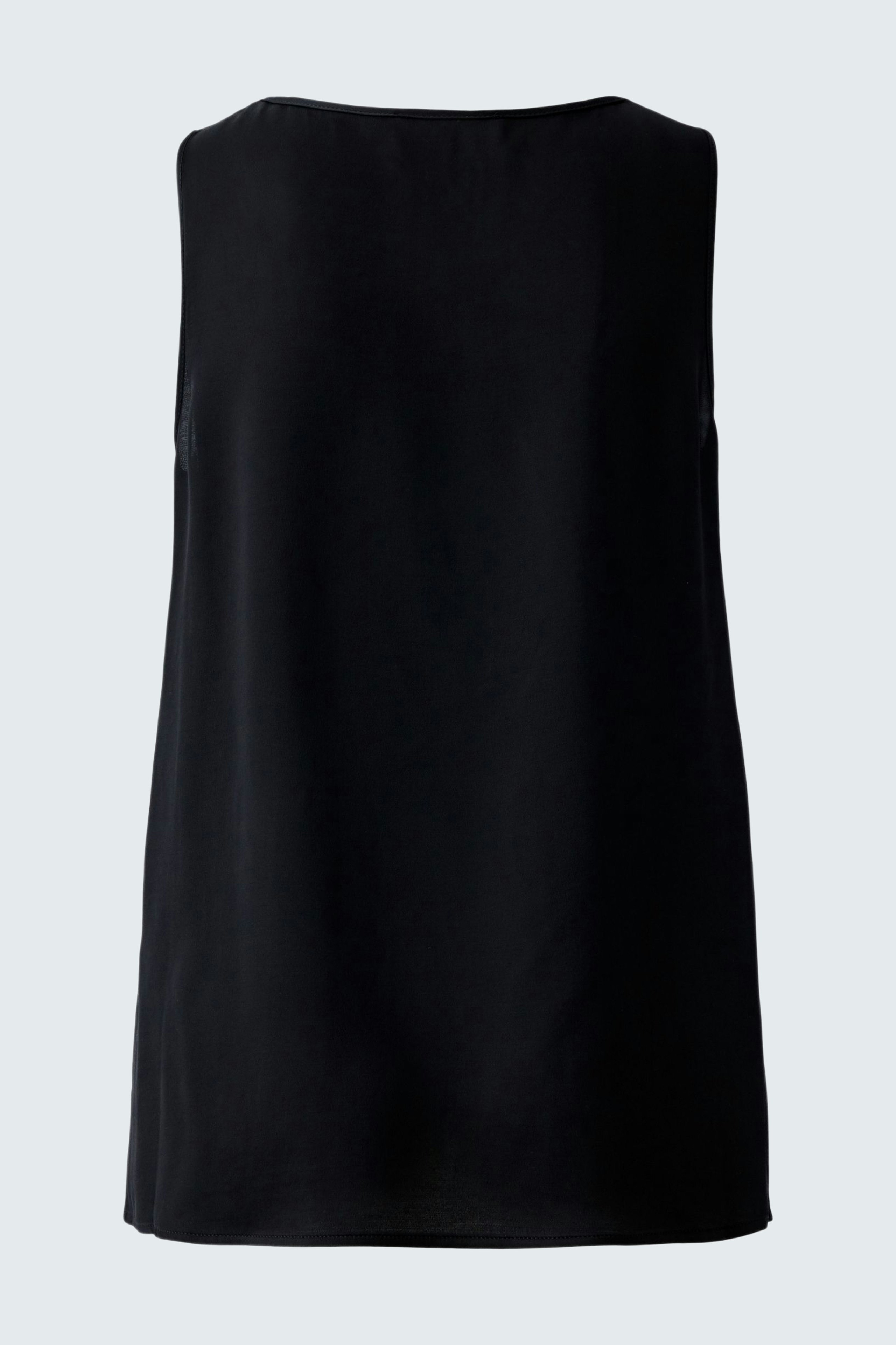 Schwarzes Damen-Top ohne Ärmel, schlicht und vielseitig kombinierbar für jeden Anlass.