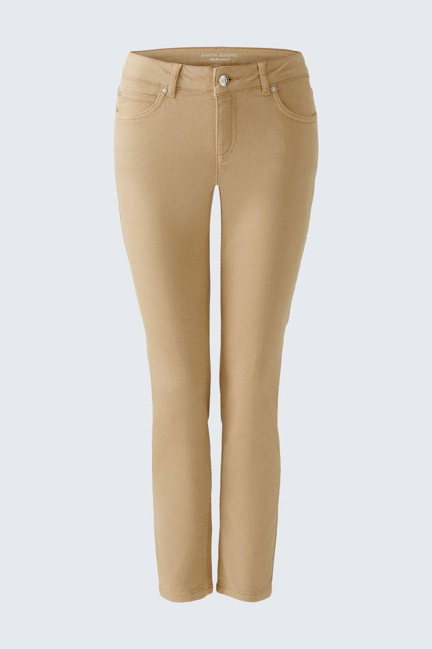 Stylish women's jeggings in a light beige color, perfect for casual and chic outfits.