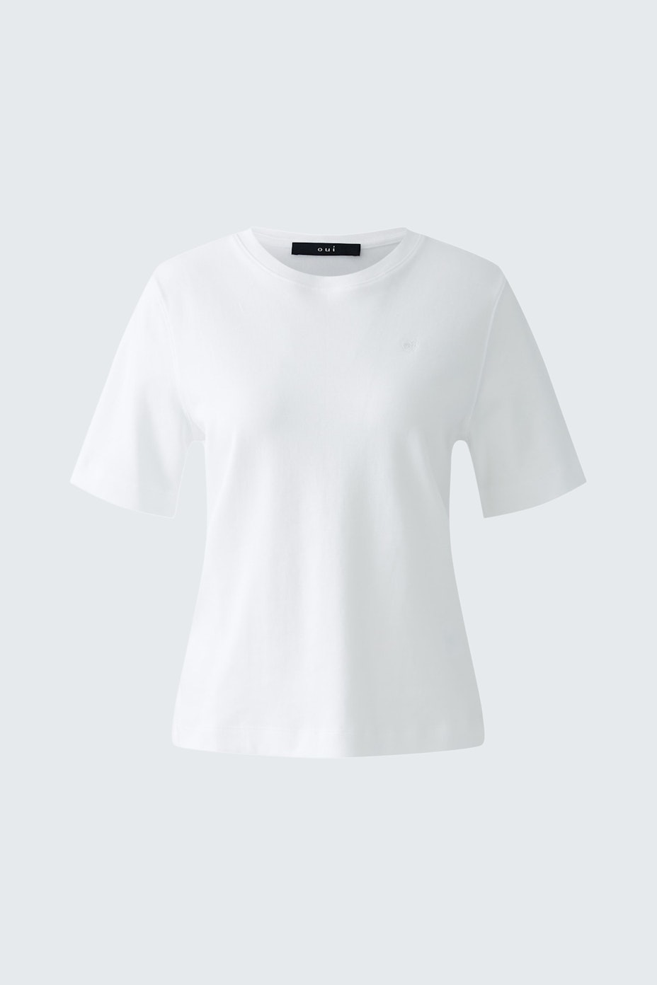 Klassisches Damen-T-Shirt in Weiß mit kurzen Ärmeln, ideal für lässige Outfits.