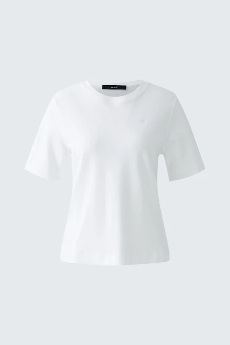 Klassisches Damen-T-Shirt in Weiß mit kurzen Ärmeln, ideal für lässige Outfits.