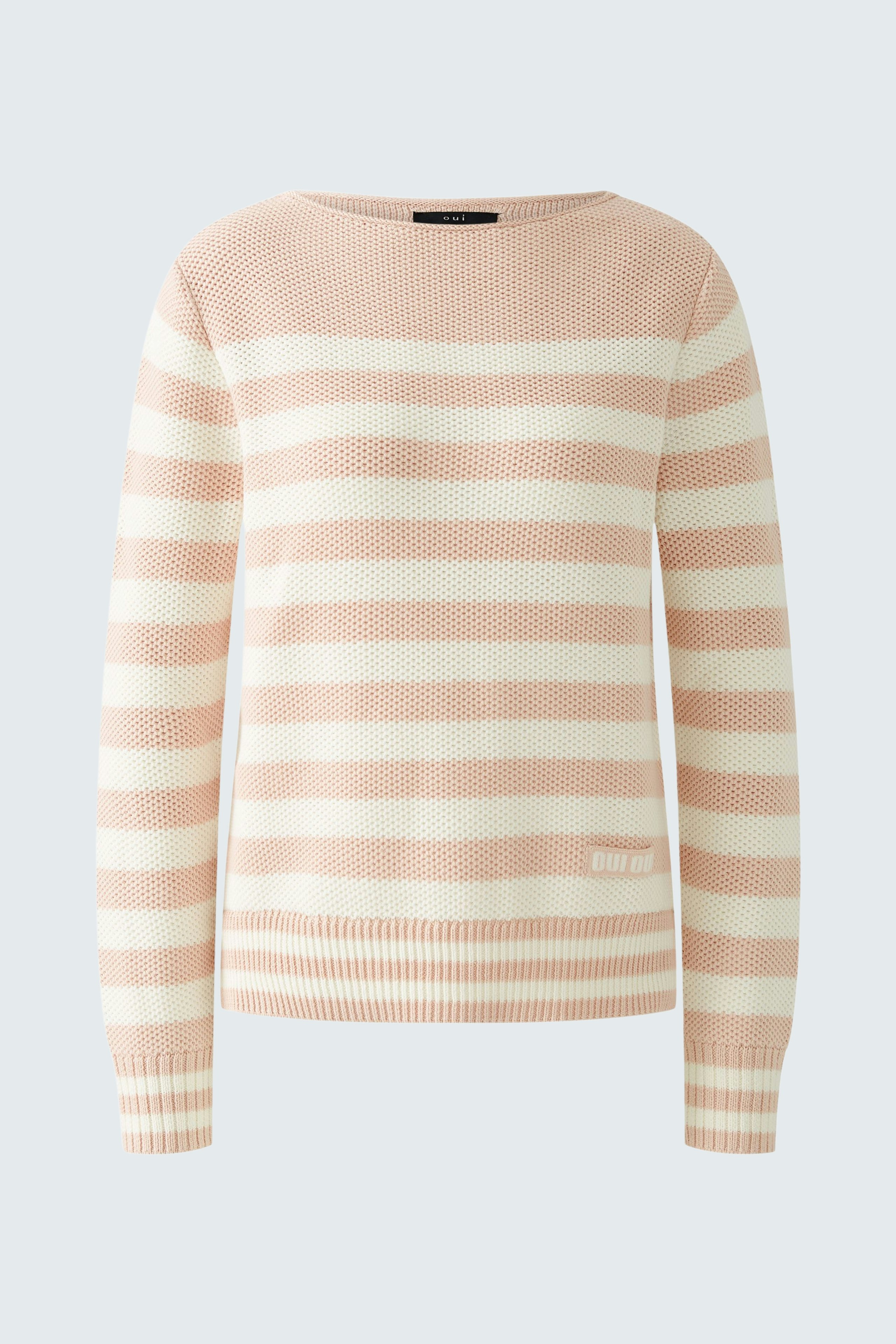 Damen-Pullover in zarten Streifen: Bequemer, leichter Pullover in Rosa und Creme.