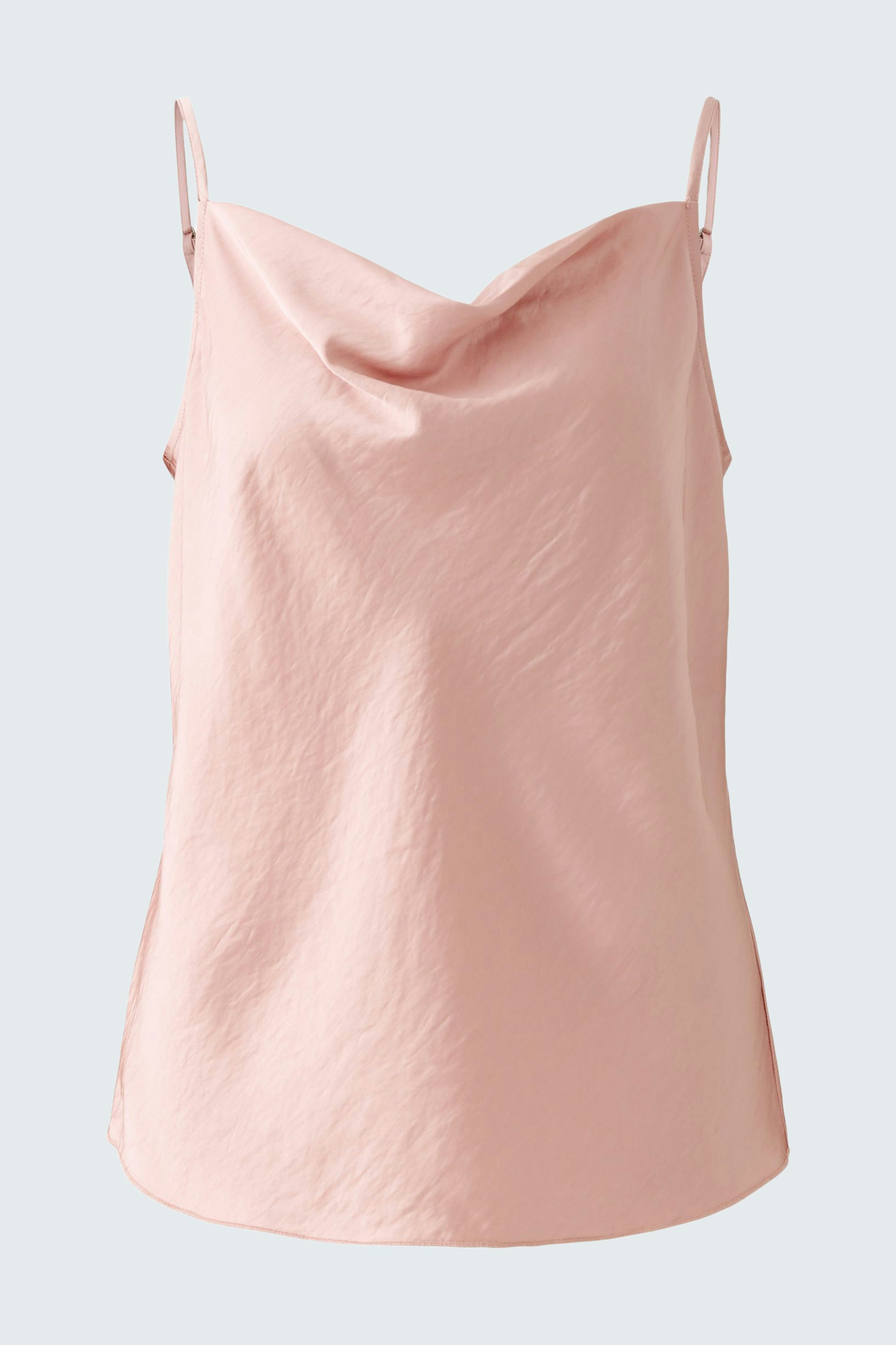 Elegantes Damen-Top in zartem Rosa mit schmalen Trägern und lässigem Schnitt.