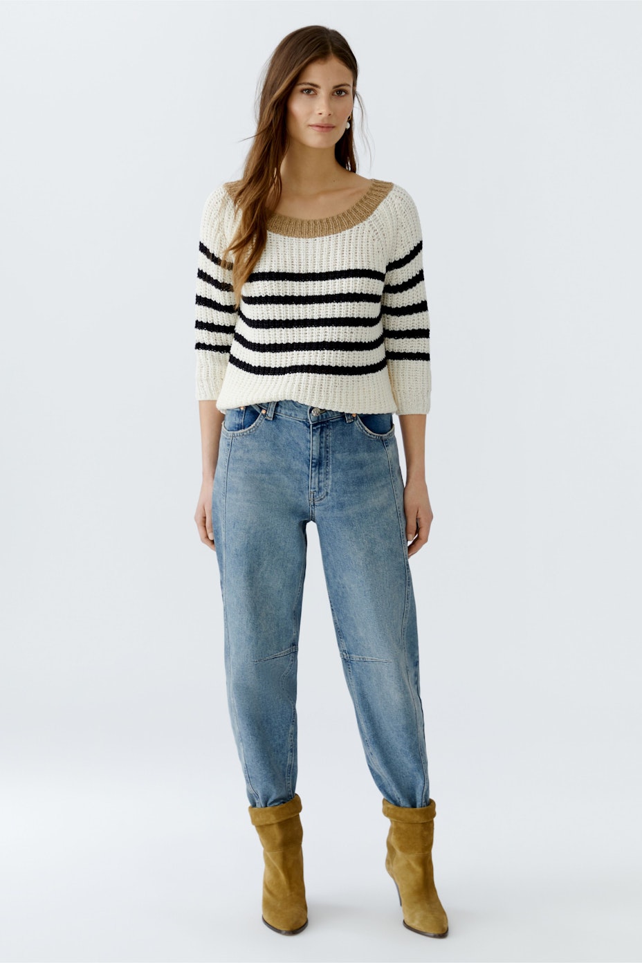 Pullover - white red