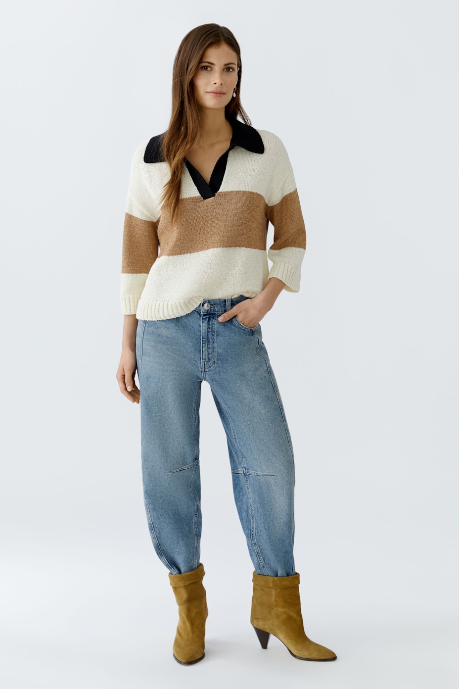 Pullover - white red