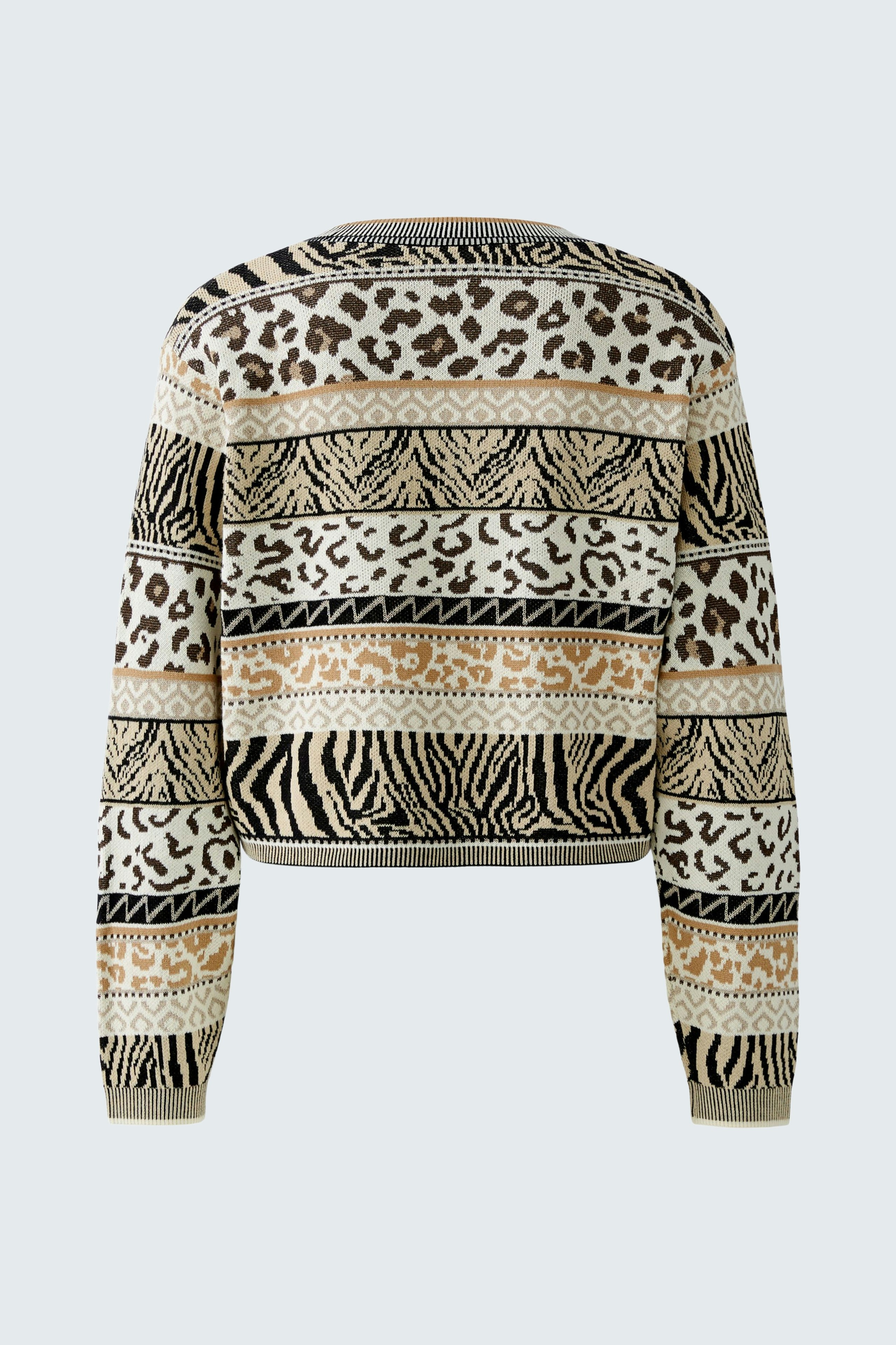 Damen-Pullover mit buntem Tiermuster, lässig geschnitten und ideal für den Alltag.
