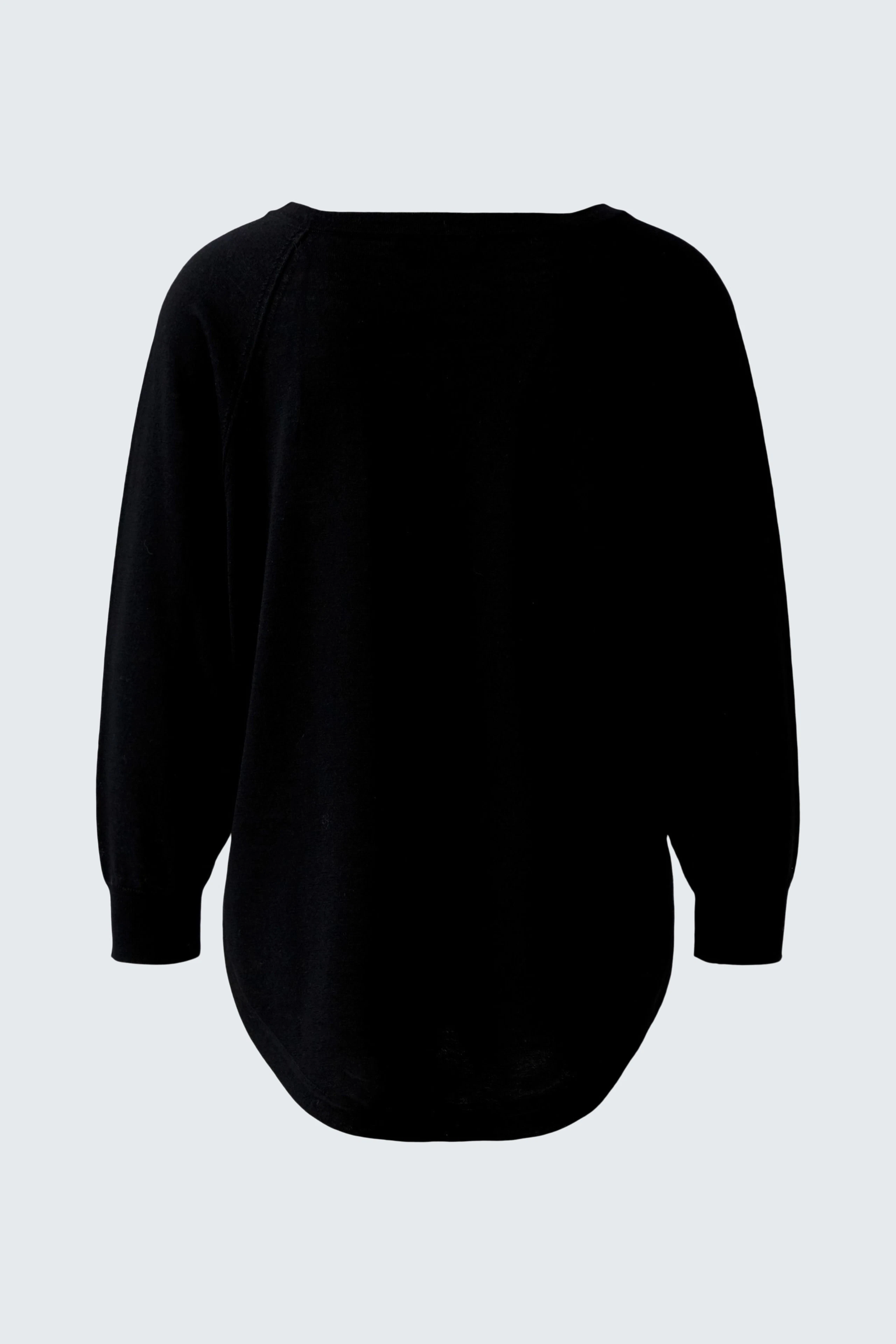 Schwarzer Damen-Pullover mit lässigem Schnitt und Rundhalsausschnitt, ideal für den Alltag.