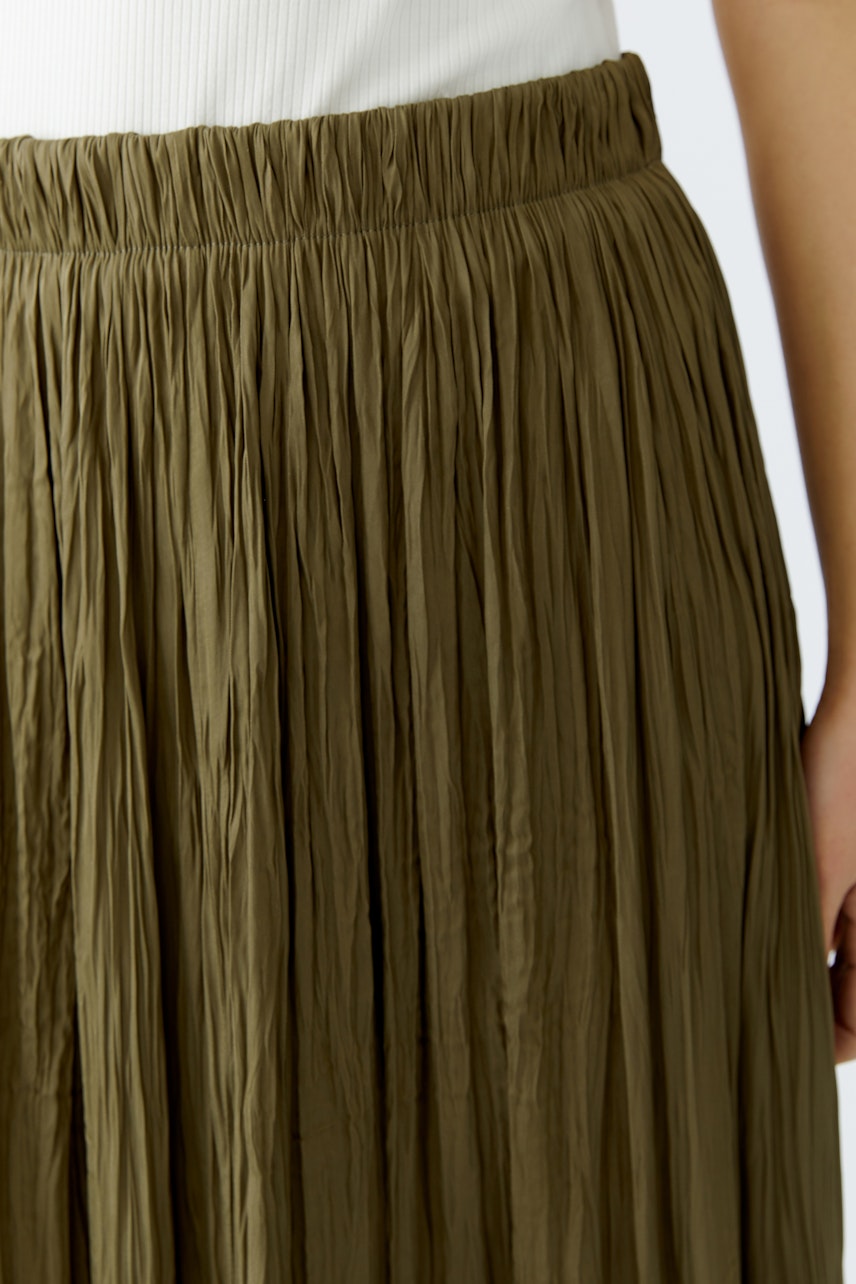 Maxirock in Olivgrün: Faltendes Design mit elastischem Bund, ideal für lässige Outfits.