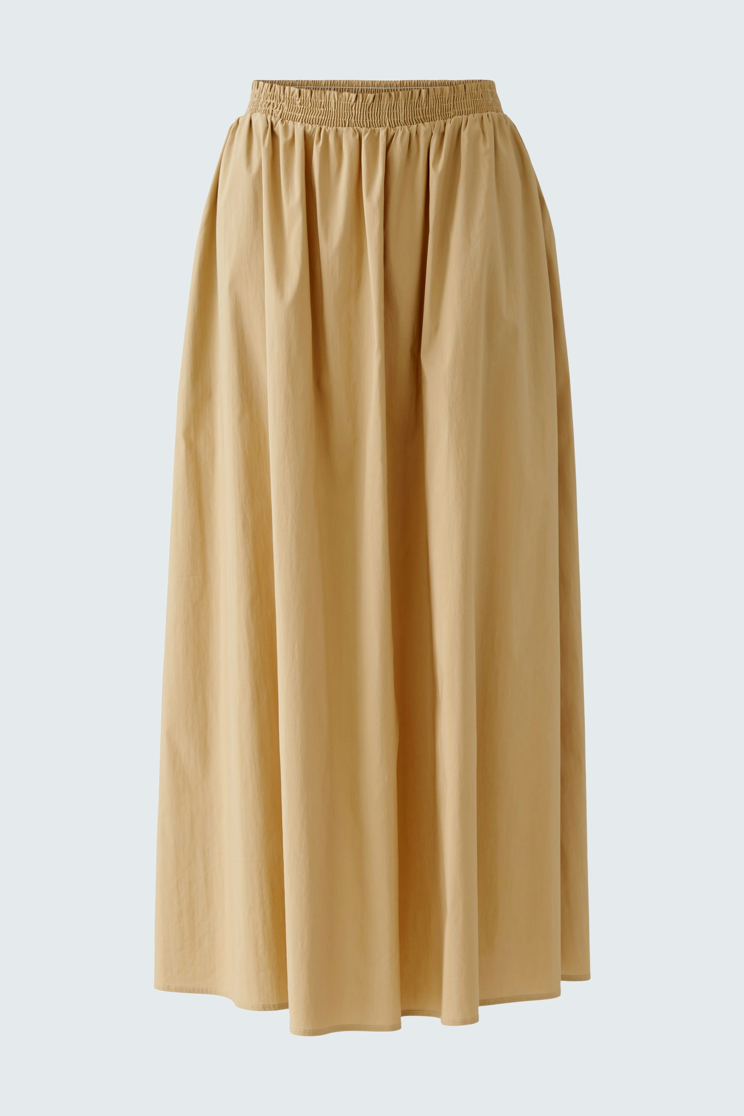 Beiger Maxirock mit elastischem Bund, lässig und bequem für den Alltag.