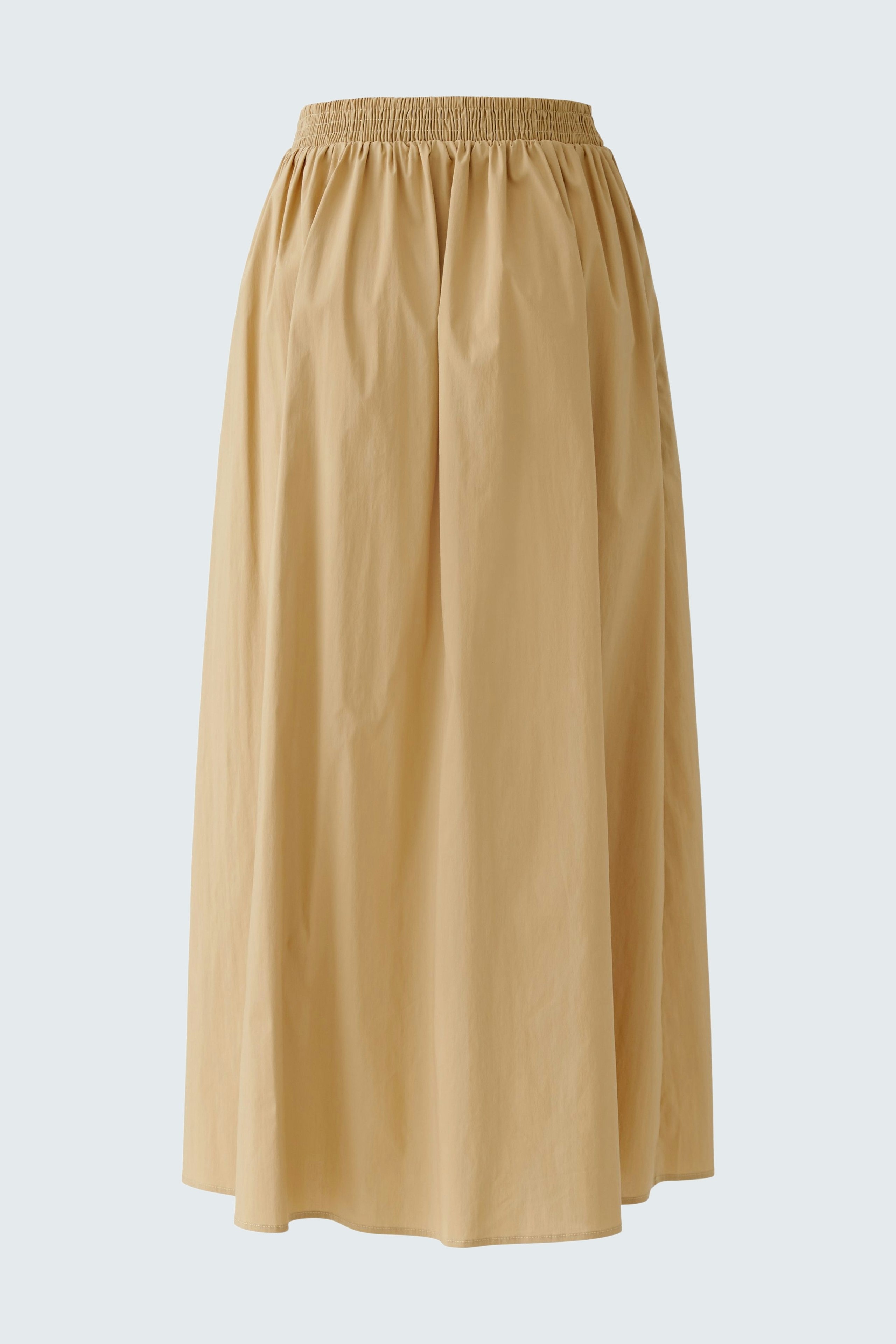 Beiger Maxirock: Lässiger, weit geschnittener Rock mit elastischem Bund, ideal für den Alltag.