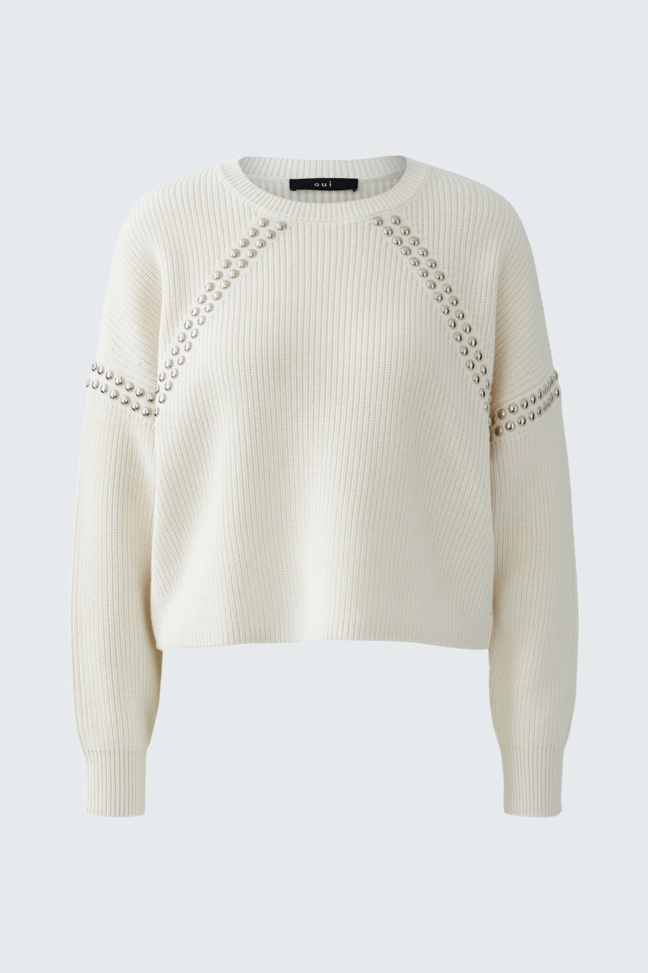 Bequemer Damen-Pullover in Creme mit strukturiertem Design und lässigem Schnitt.