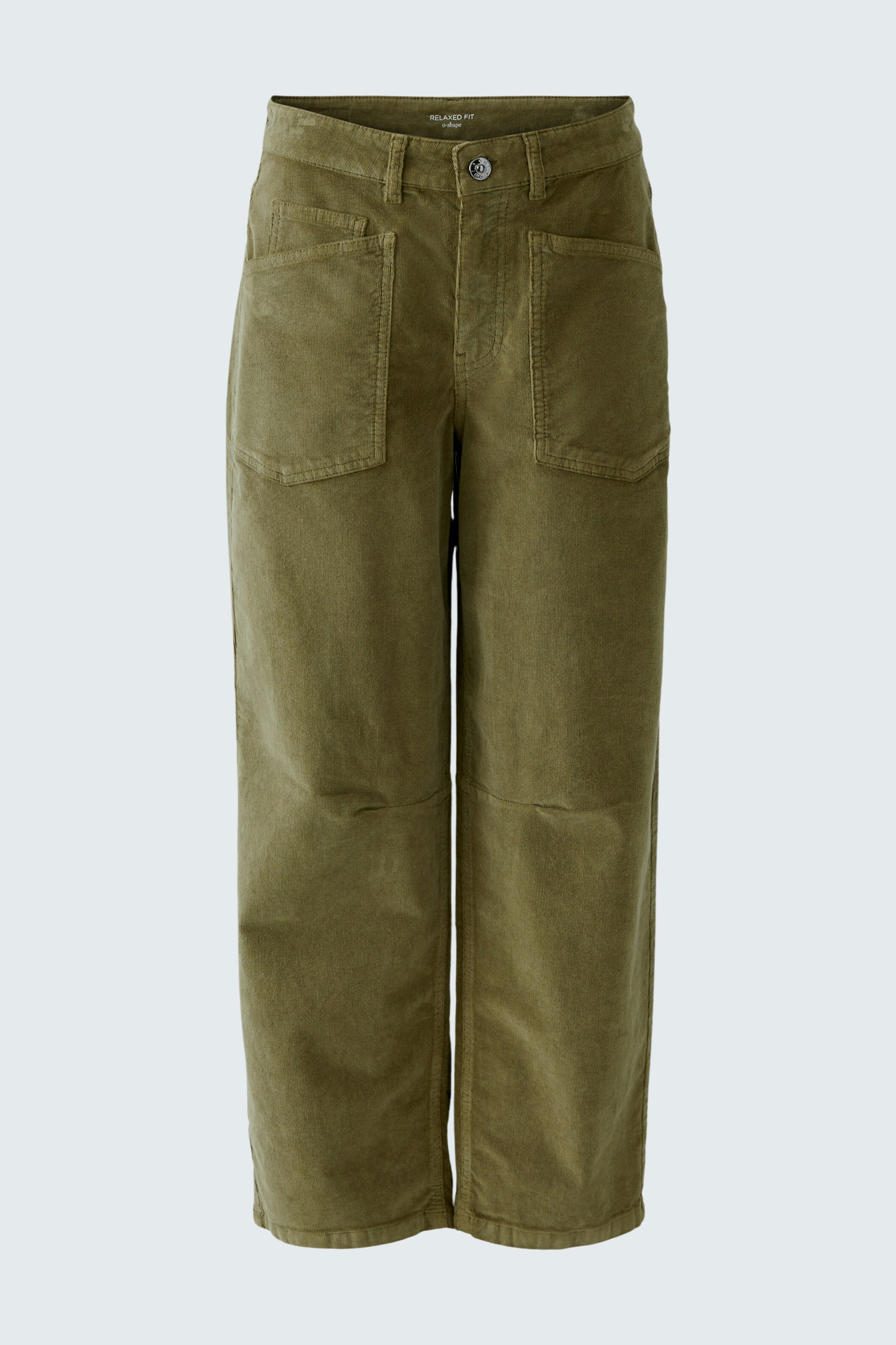 Casual women's jeans barrel: Olive green wide-leg jeans with front pockets, perfect for everyday wear.
