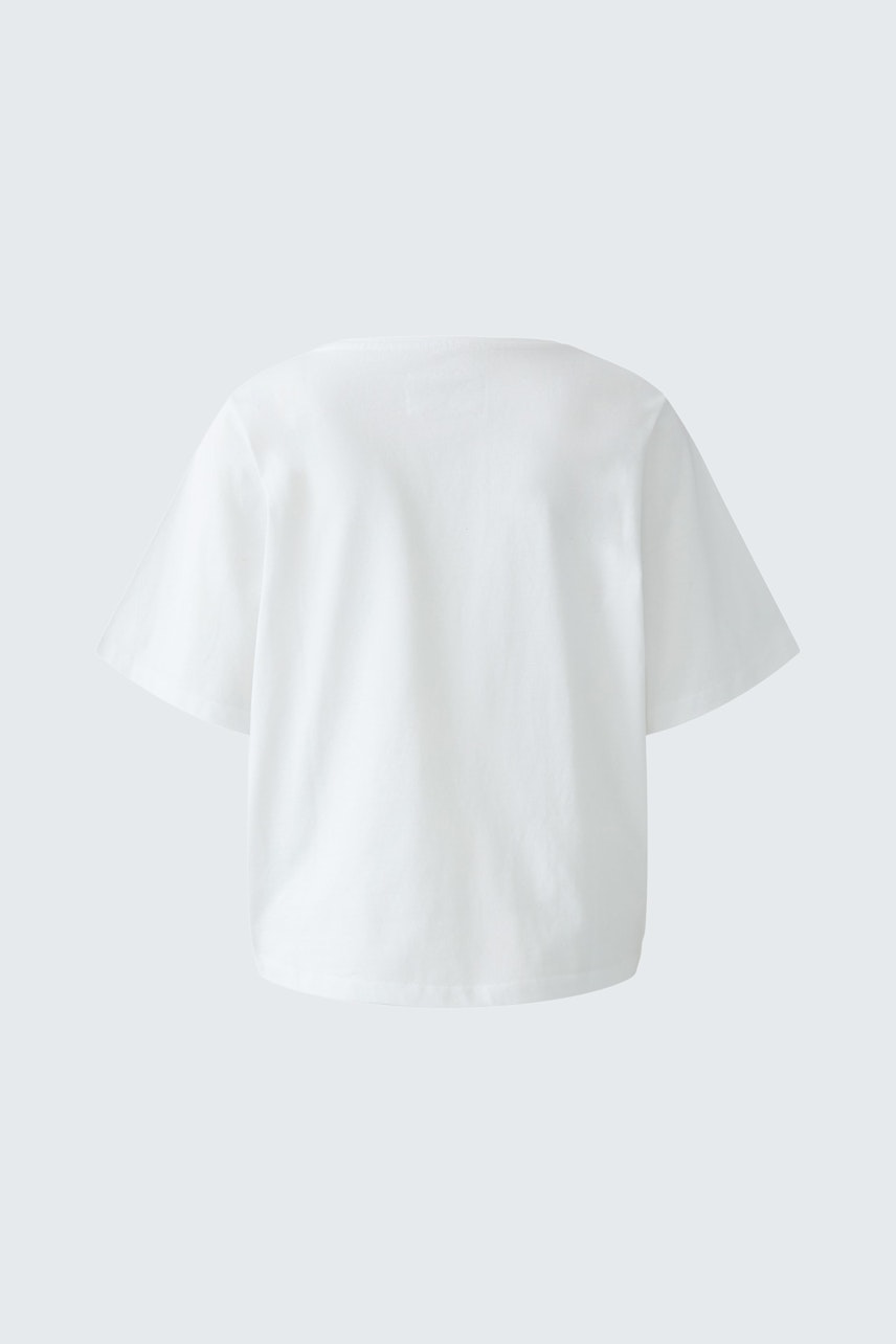 Weißes Damen-T-Shirt mit lässigem Schnitt und kurzen Ärmeln, ideal für den Alltag.