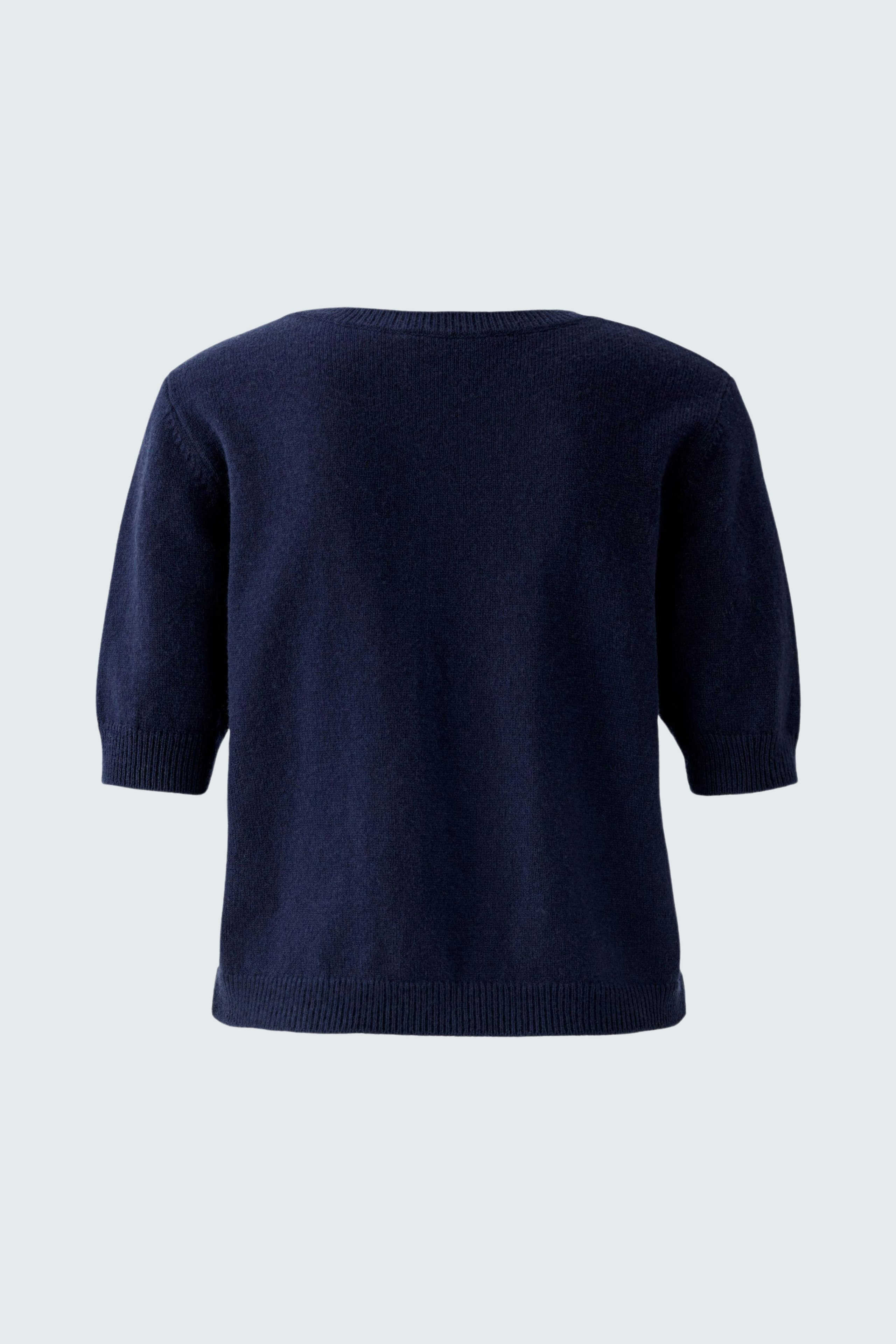 Bequemer Damen-Pullover in Dunkelblau mit kurzen Ärmeln, ideal für lässige Outfits.
