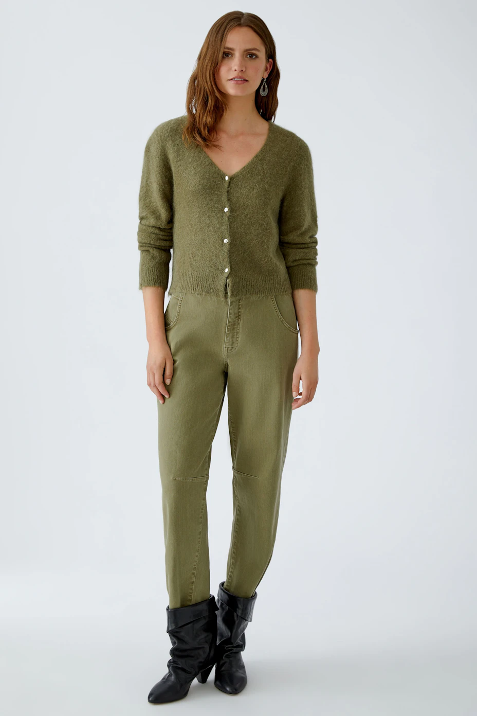 Trousers THE BARREL - burnt olive