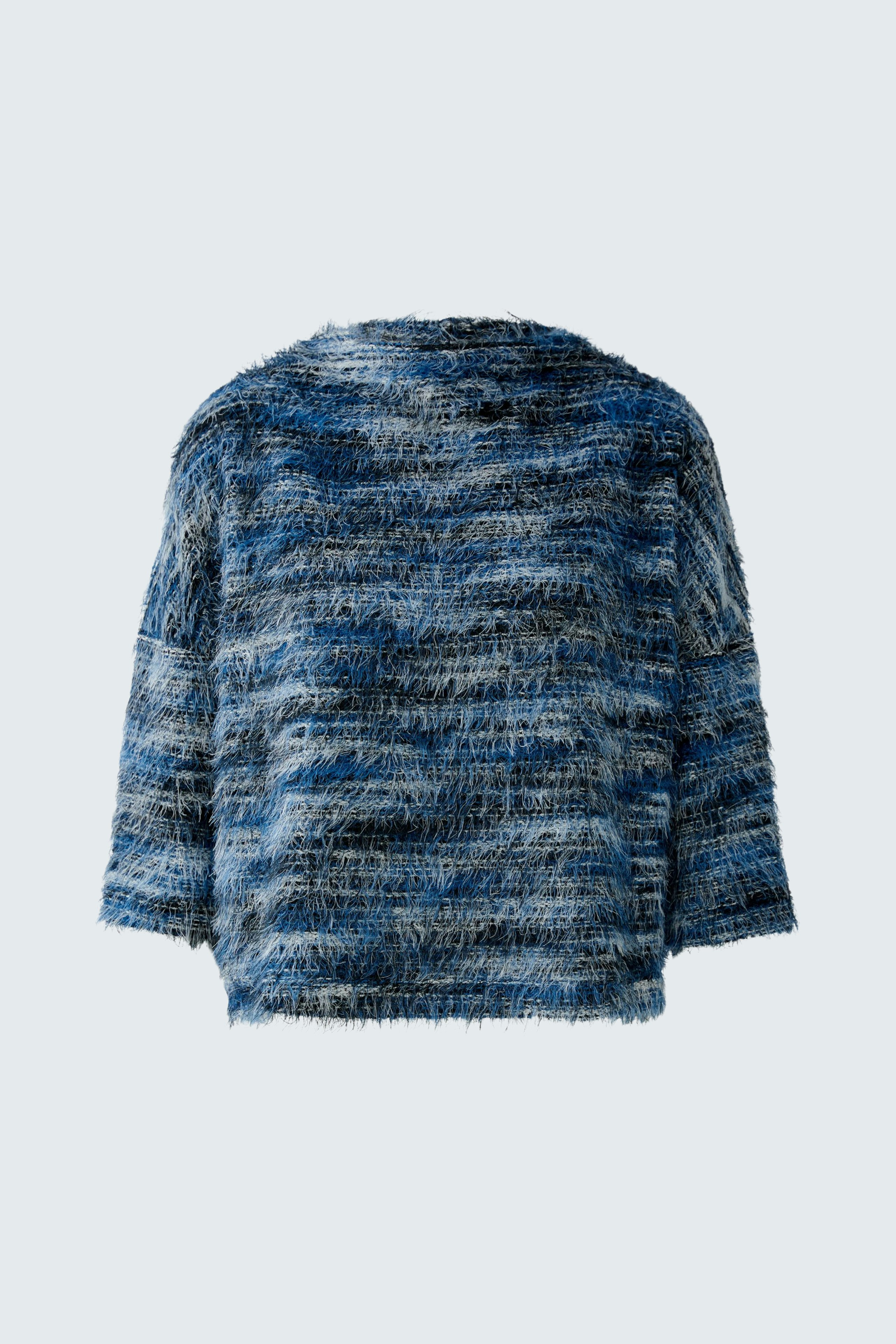 Casual women's pullover: Soft blue textured pullover with a relaxed fit, perfect for everyday wear.