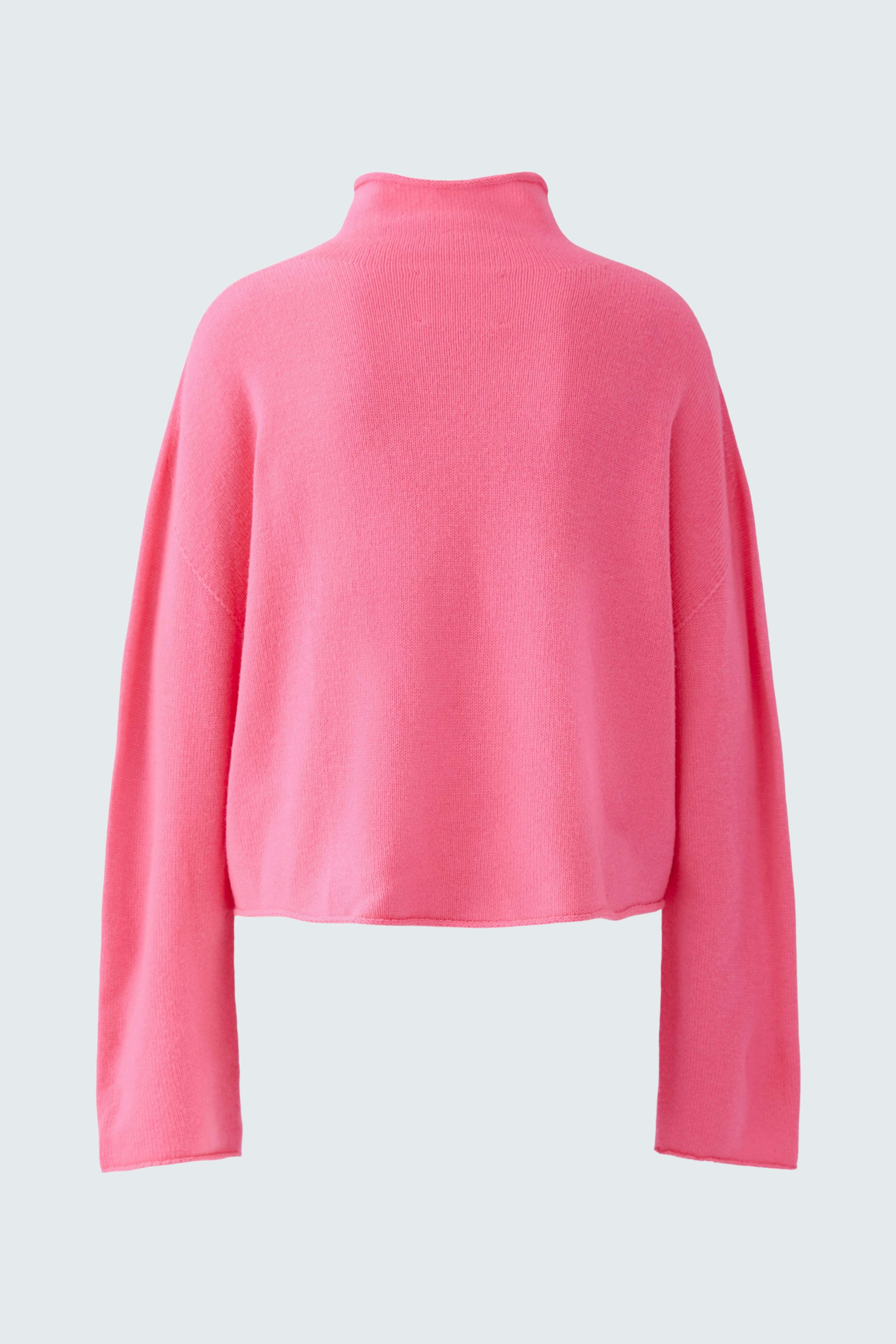 Bequemer Damen-Pullover in Pink mit hohem Kragen und lässigem Schnitt, ideal für den Alltag.